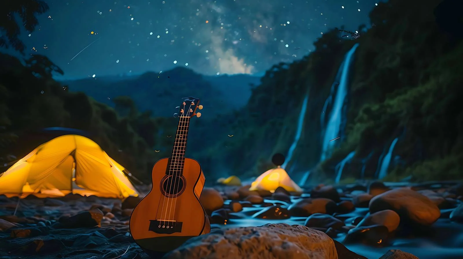 Camping Ukulele Scene — free download from Dotvec