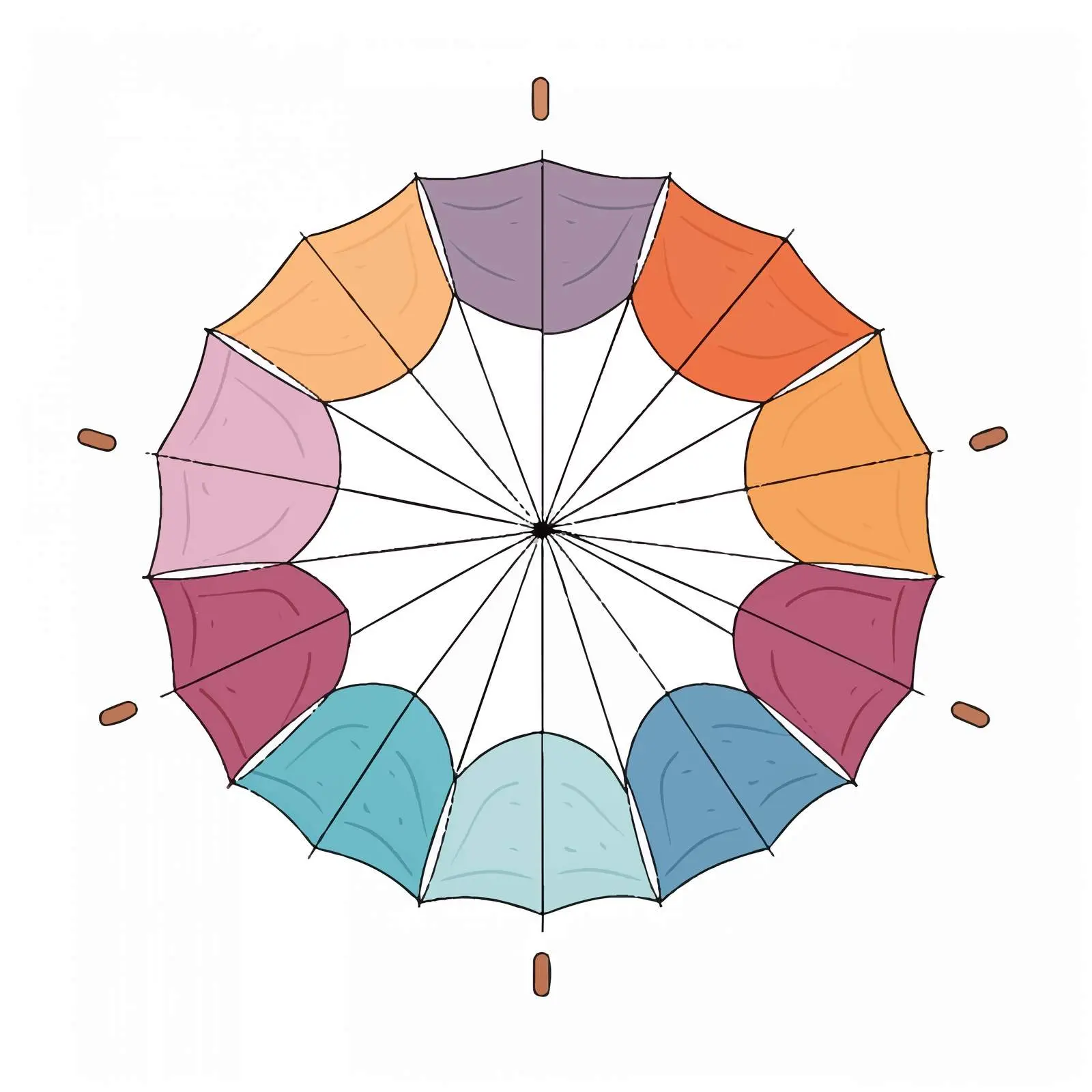 Umbrella Line Vector Illustration on White Background — free download from Dotvec