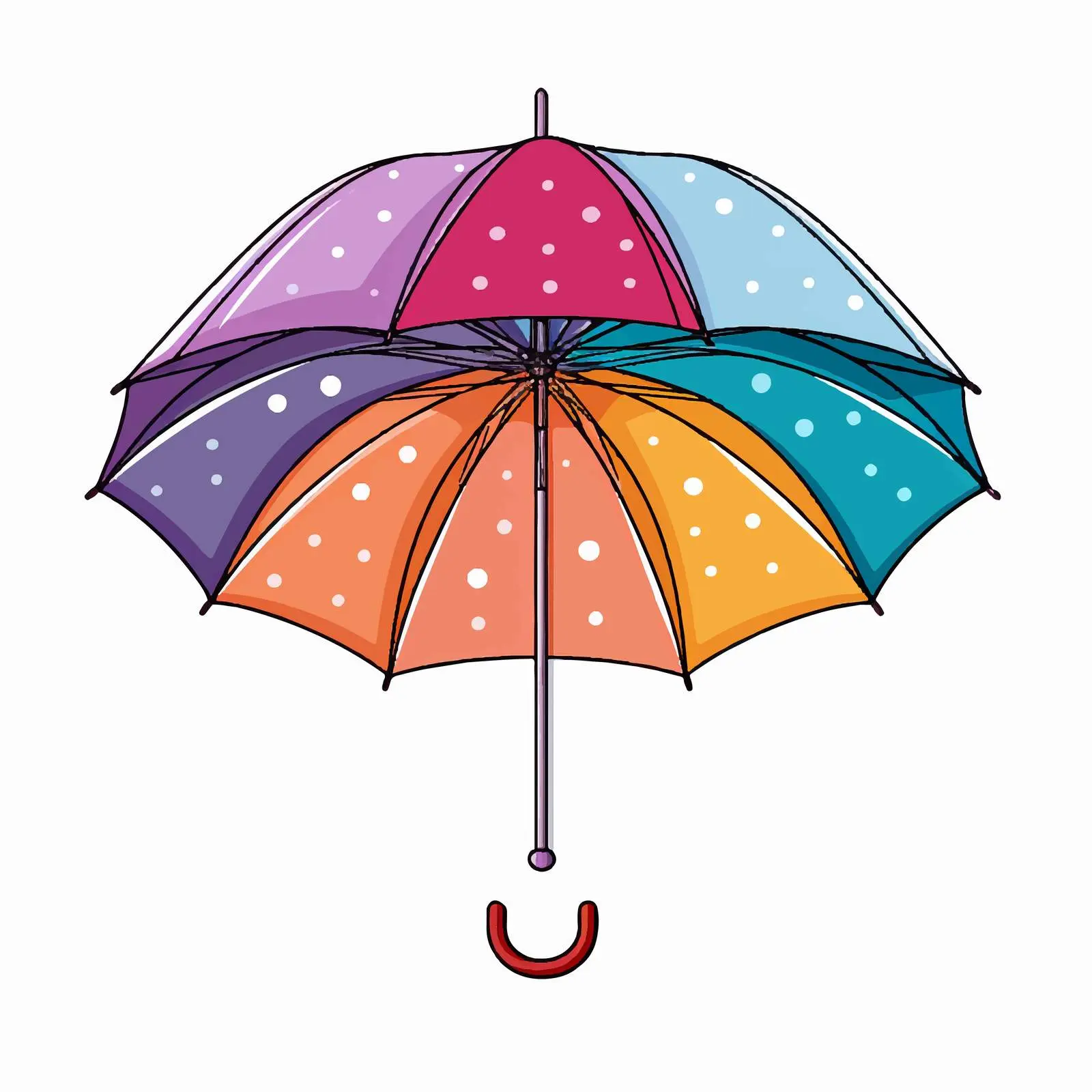 Umbrella Line Vector Illustration on White Background — free download from Dotvec