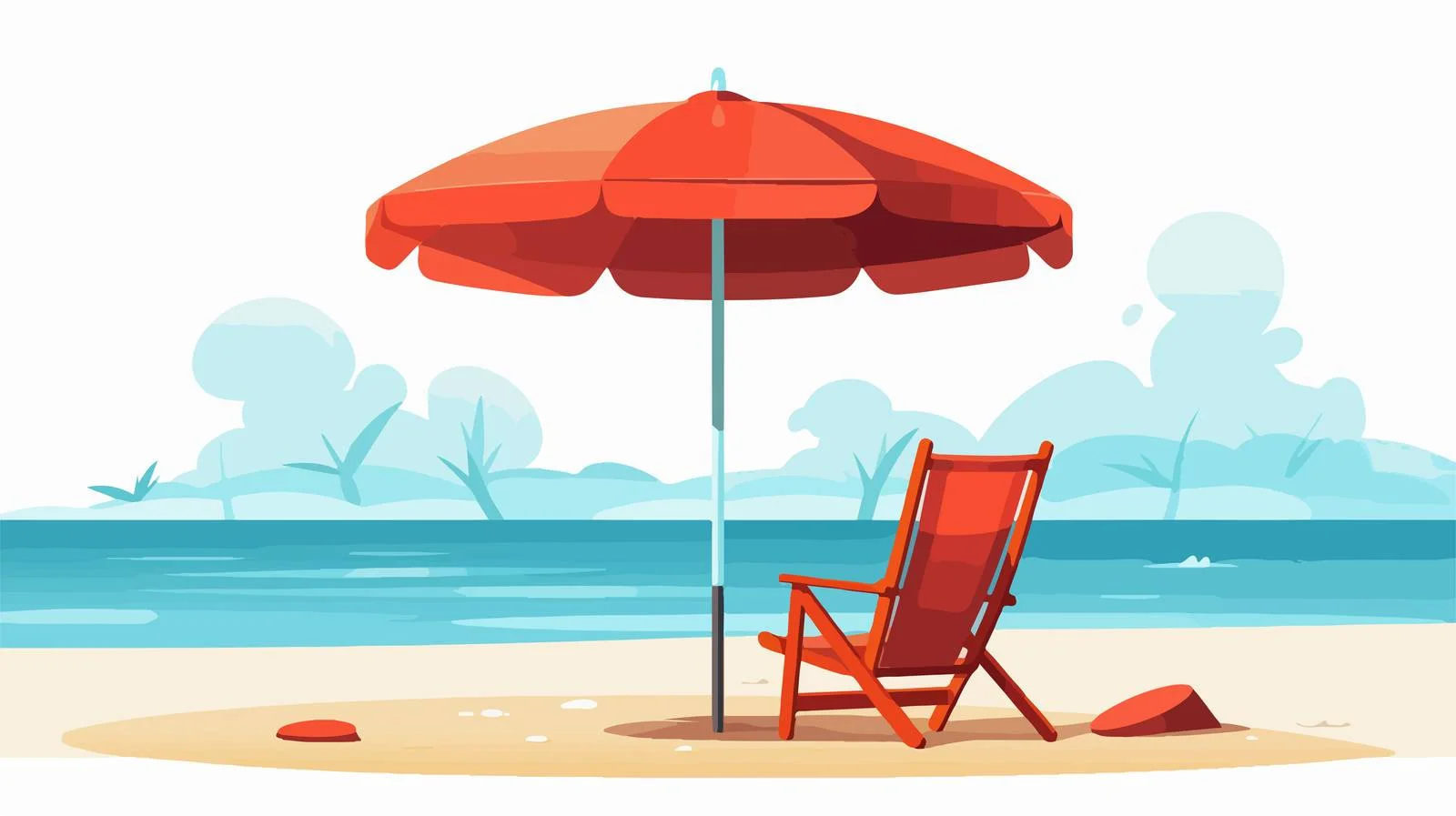 Beach Umbrella and Chair Illustration — free download from Dotvec