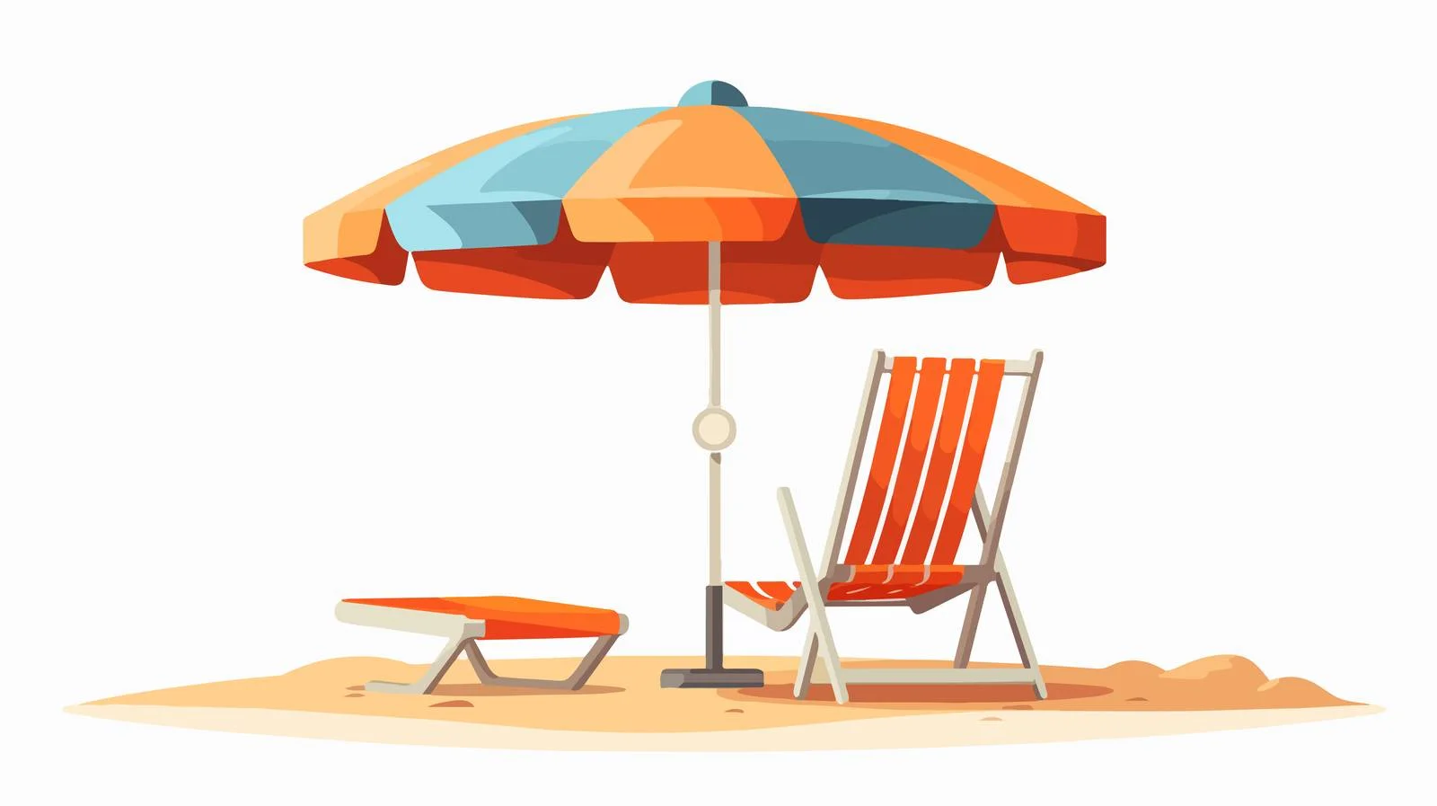Beach Chair Umbrella Flat Design — free download from Dotvec