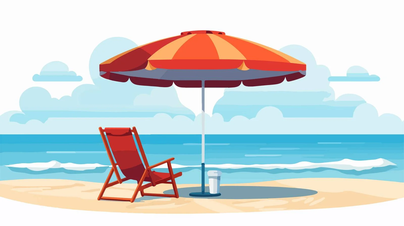 Beach Chair and Umbrella Illustration — free download from Dotvec