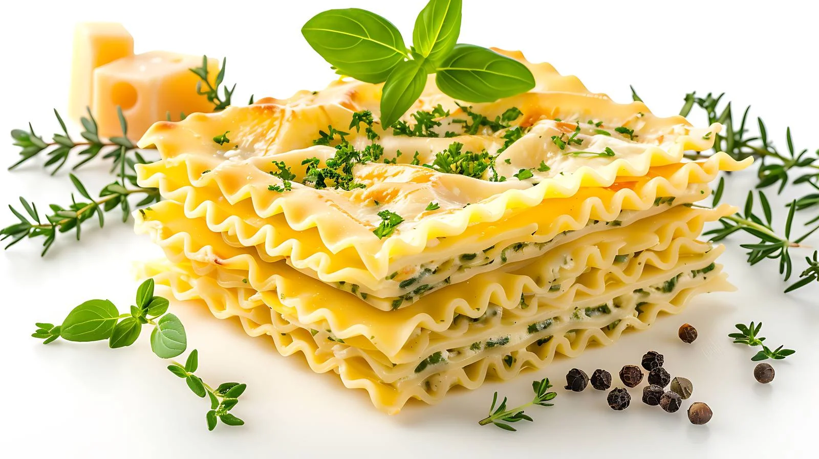 Raw Italian Lasagna Pasta on White Background — free download from Dotvec