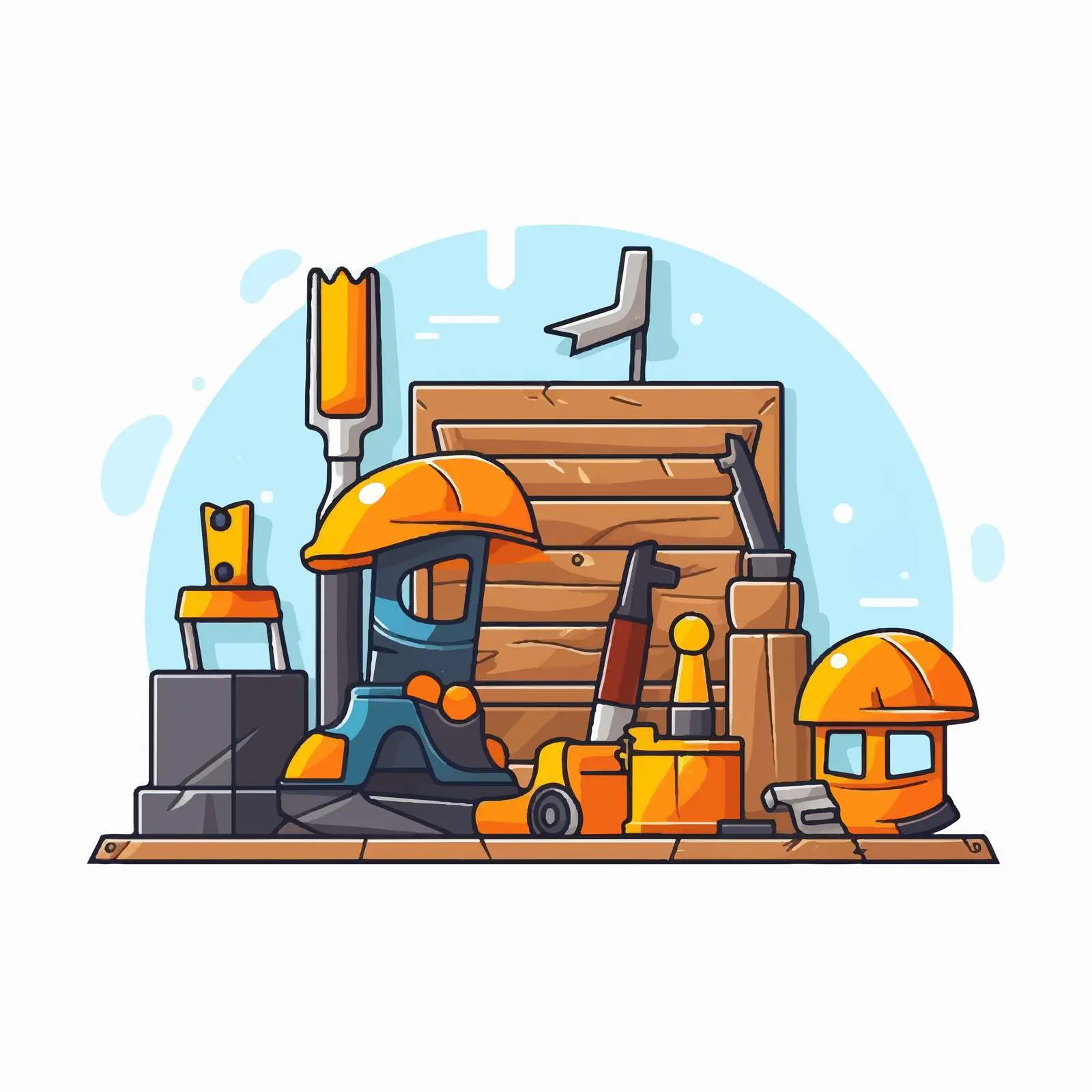 Under Construction Tools Graphic Design Vector – free construction tools image from Dotvec