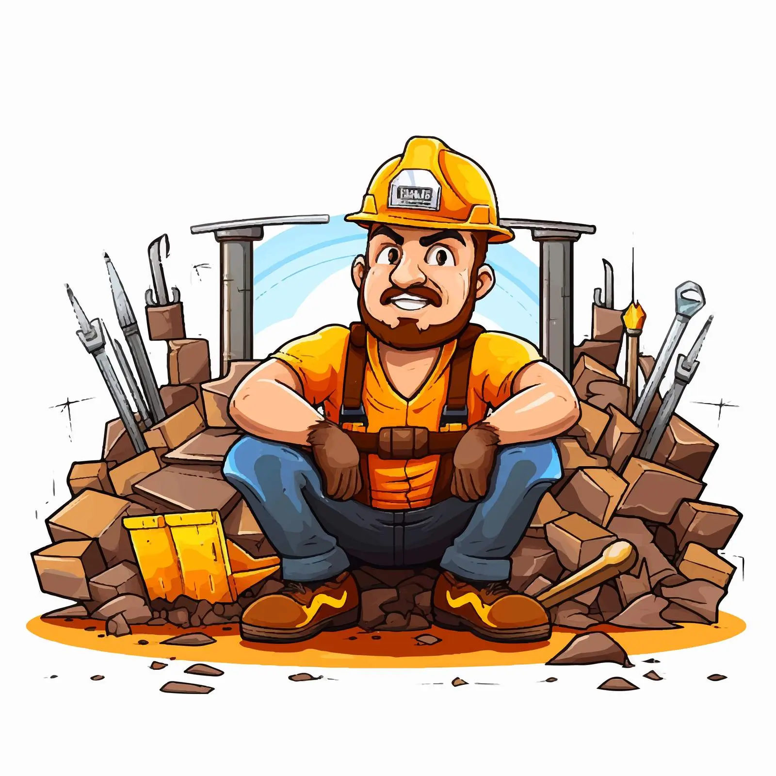 Construction Worker Website Vector Illustration — free download from Dotvec