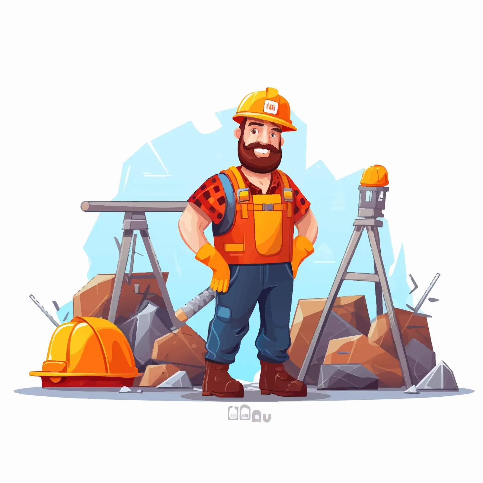 Under Construction Worker Vector Illustration – free carp image from Dotvec