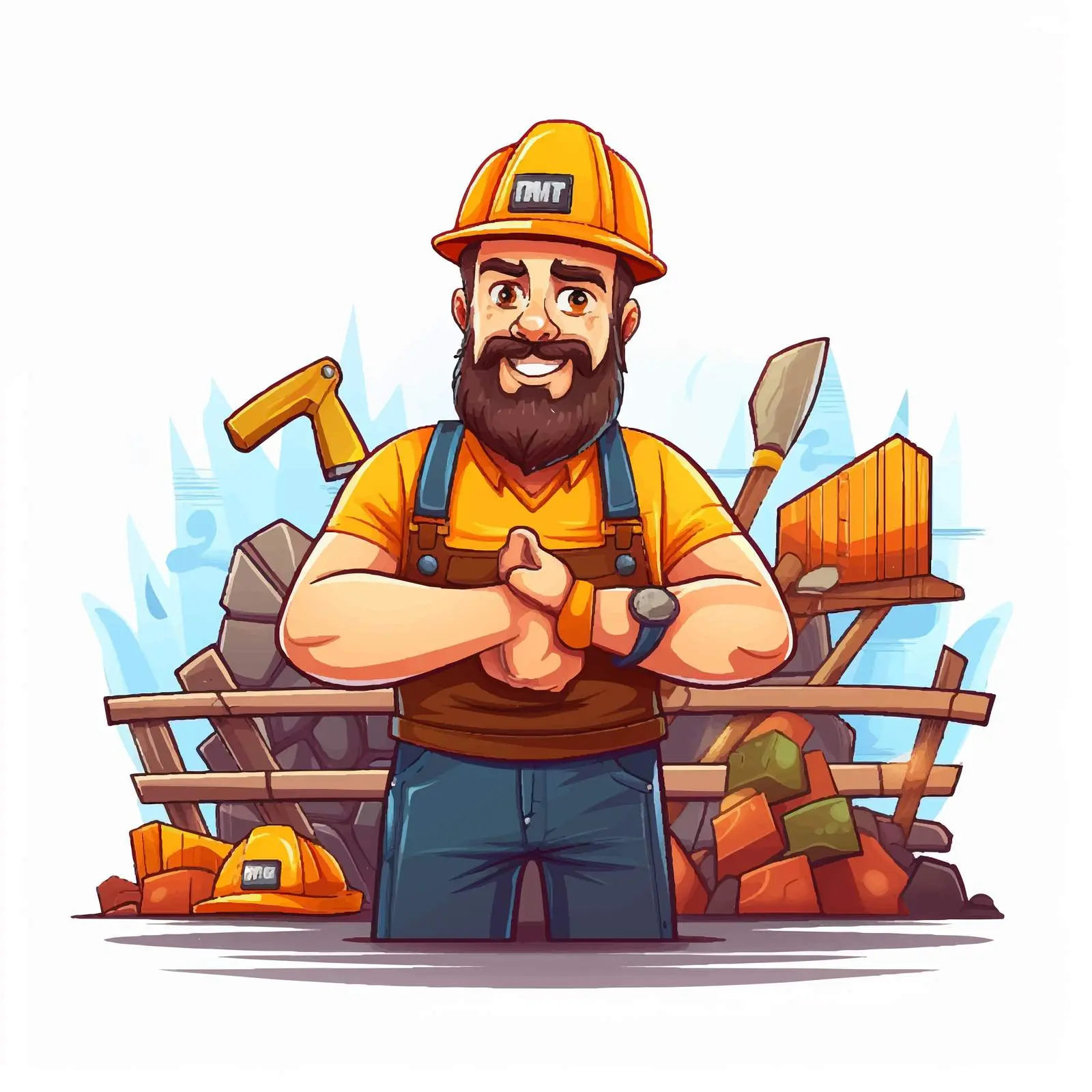 Under Construction Worker Vector Illustration Design — free download from Dotvec
