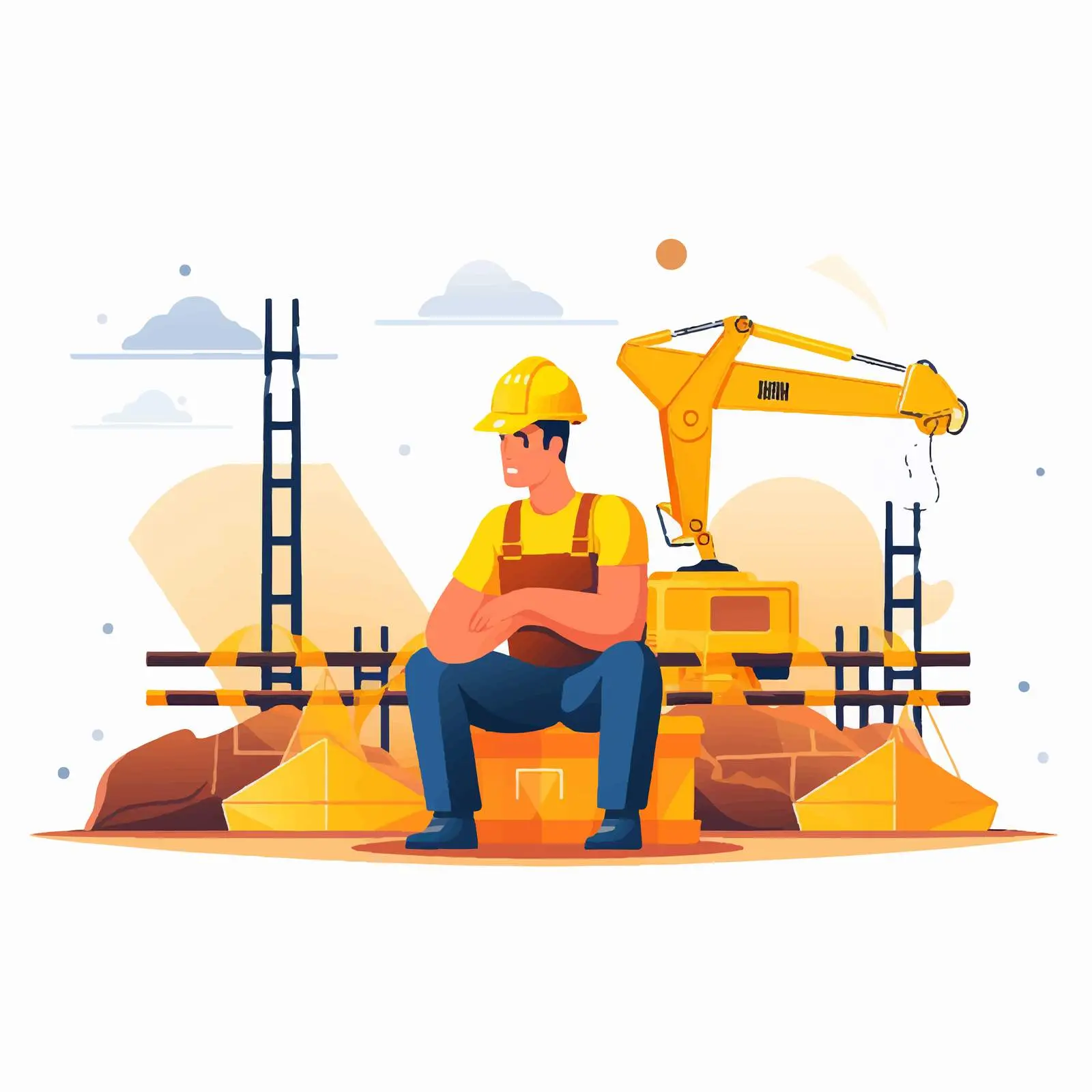 Under Construction Worker Vector Illustration Design — free download from Dotvec