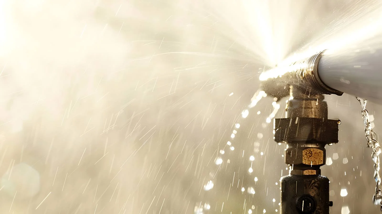 Morning irrigation from underground sprinkler head — free download from Dotvec