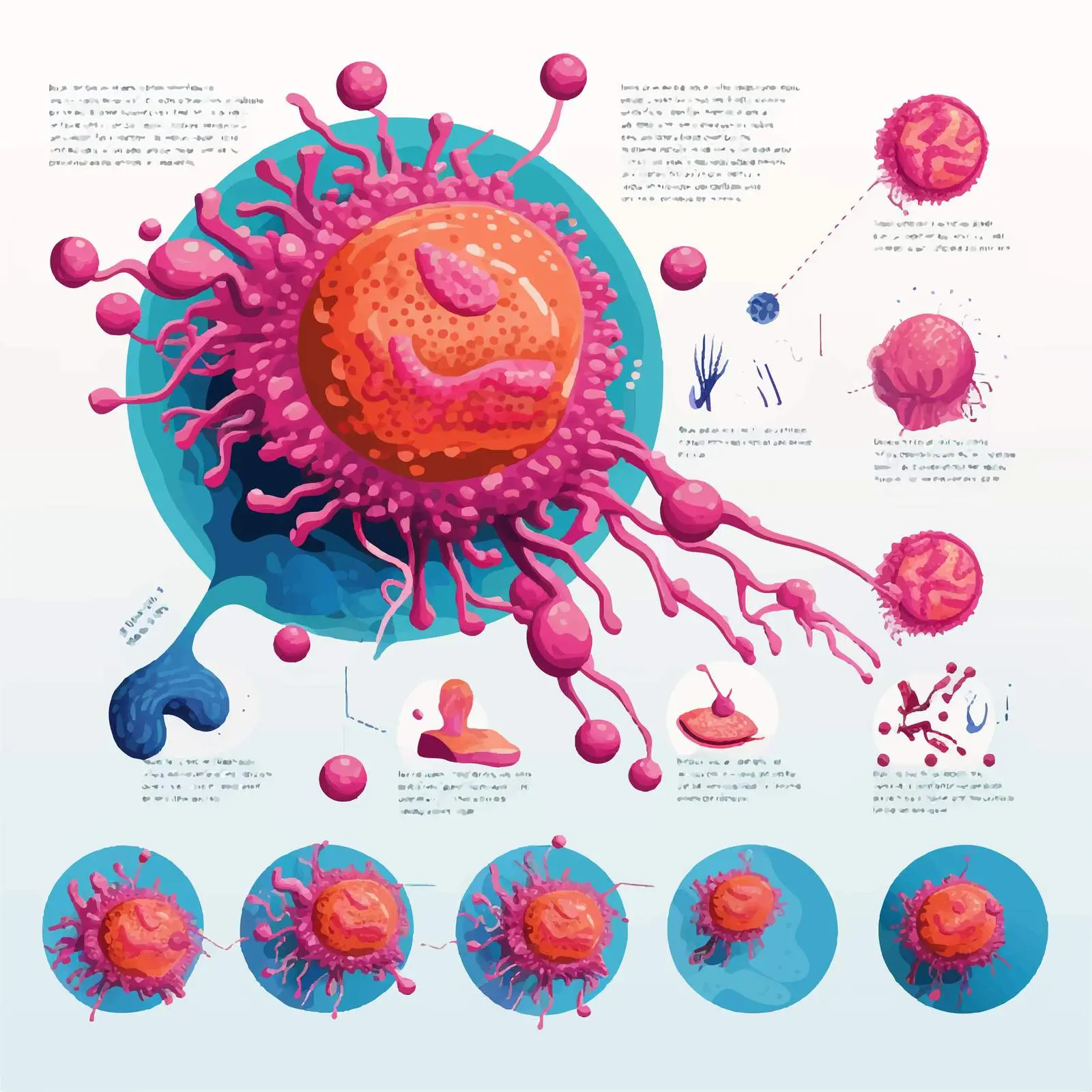 Cancer Cell Development and Progression Illustration — free download from Dotvec