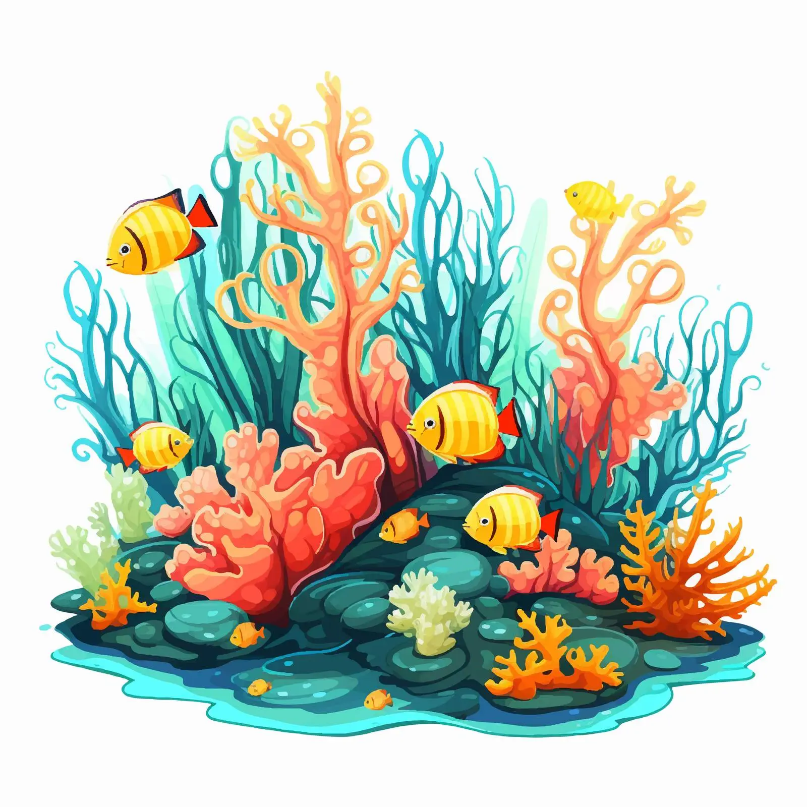 Underwater Coral Reef Illustration Vector Art — free download from Dotvec