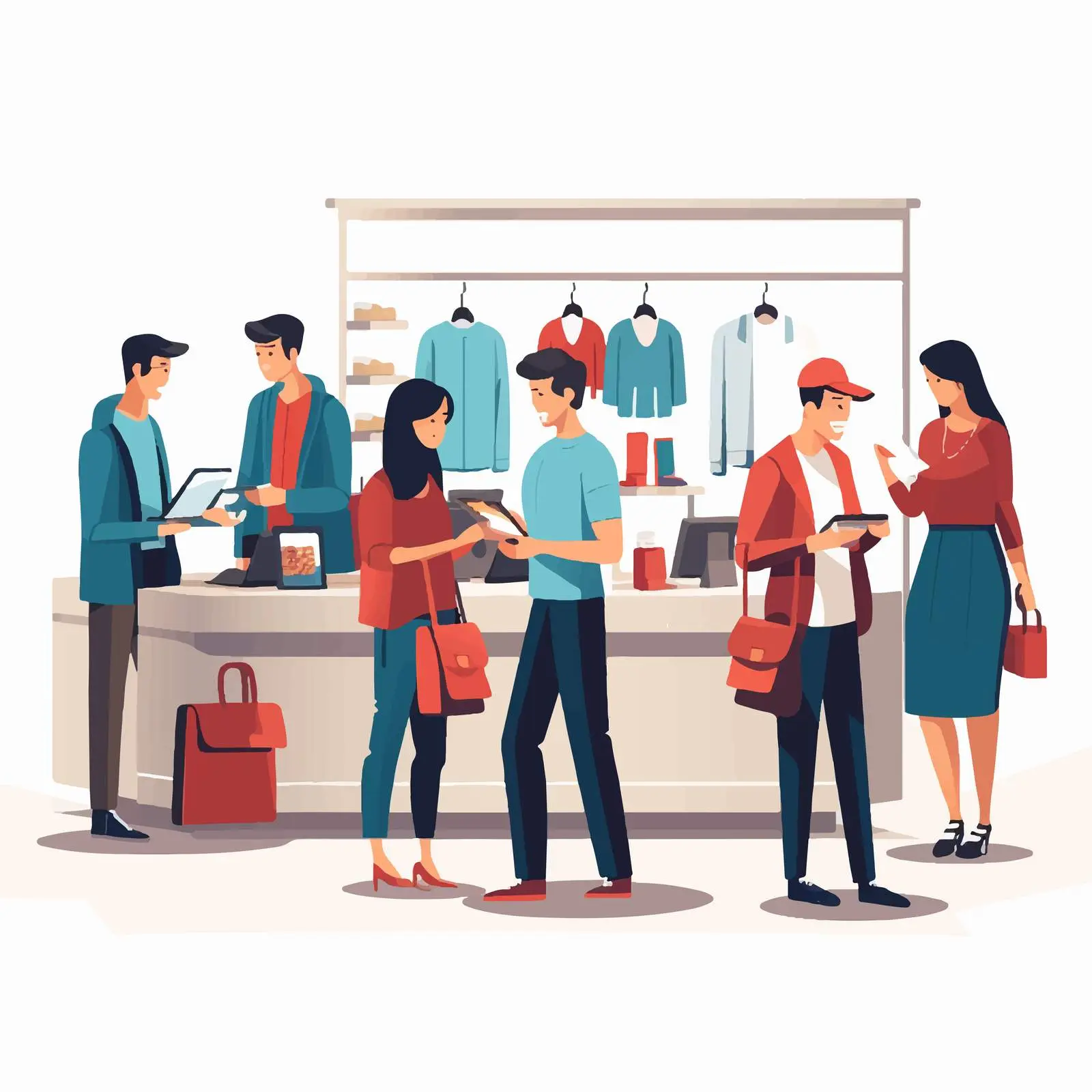 People Shopping in Outlet Store with Cashier — free download from Dotvec