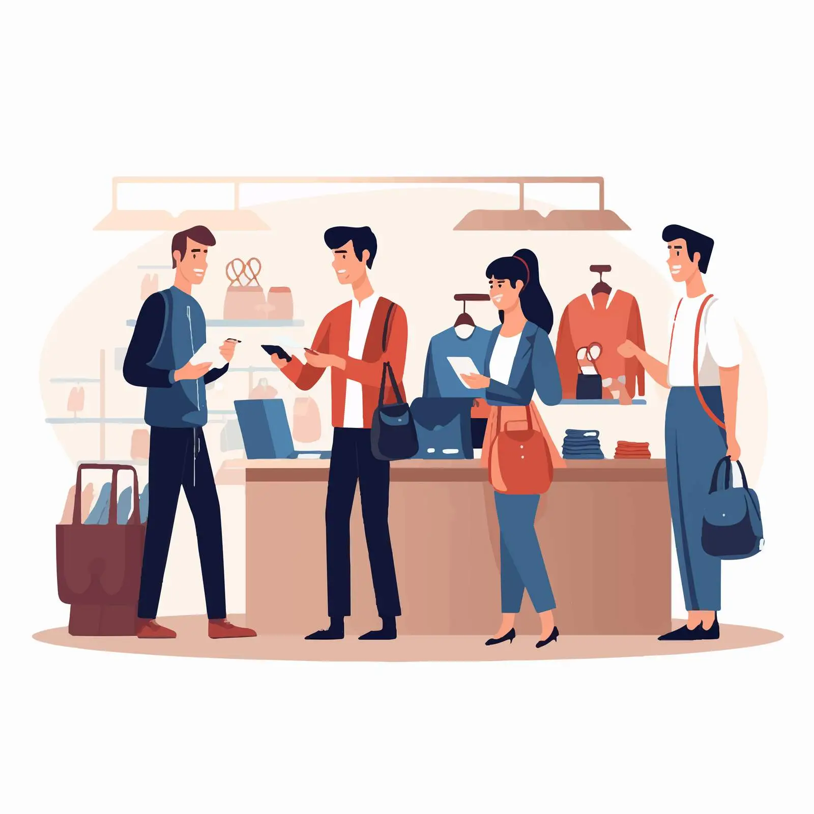 Shopping at Outlet Store with Cashier Interaction — free download from Dotvec