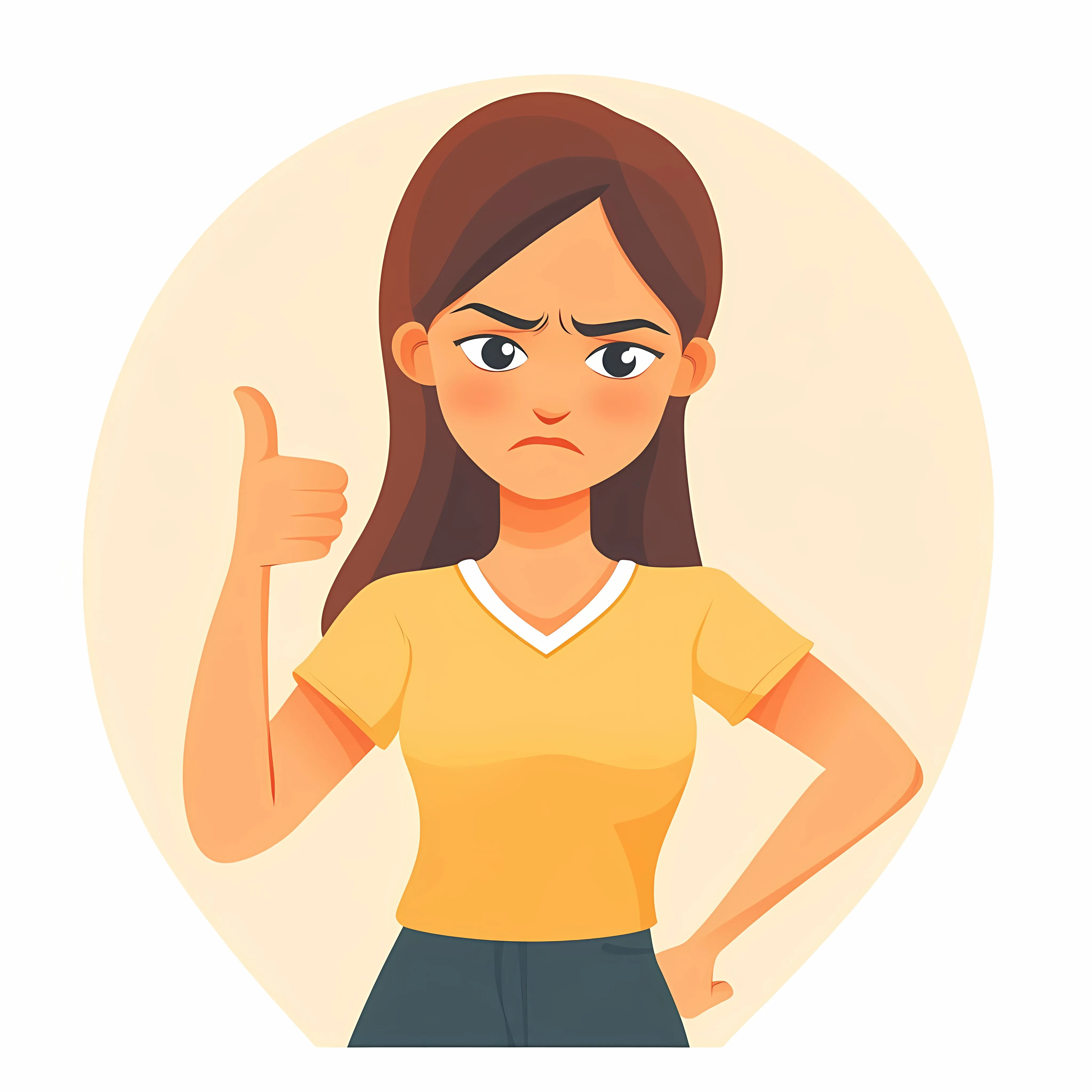 Unhappy Woman Giving Thumbs Down – free negative feedback image from Dotvec