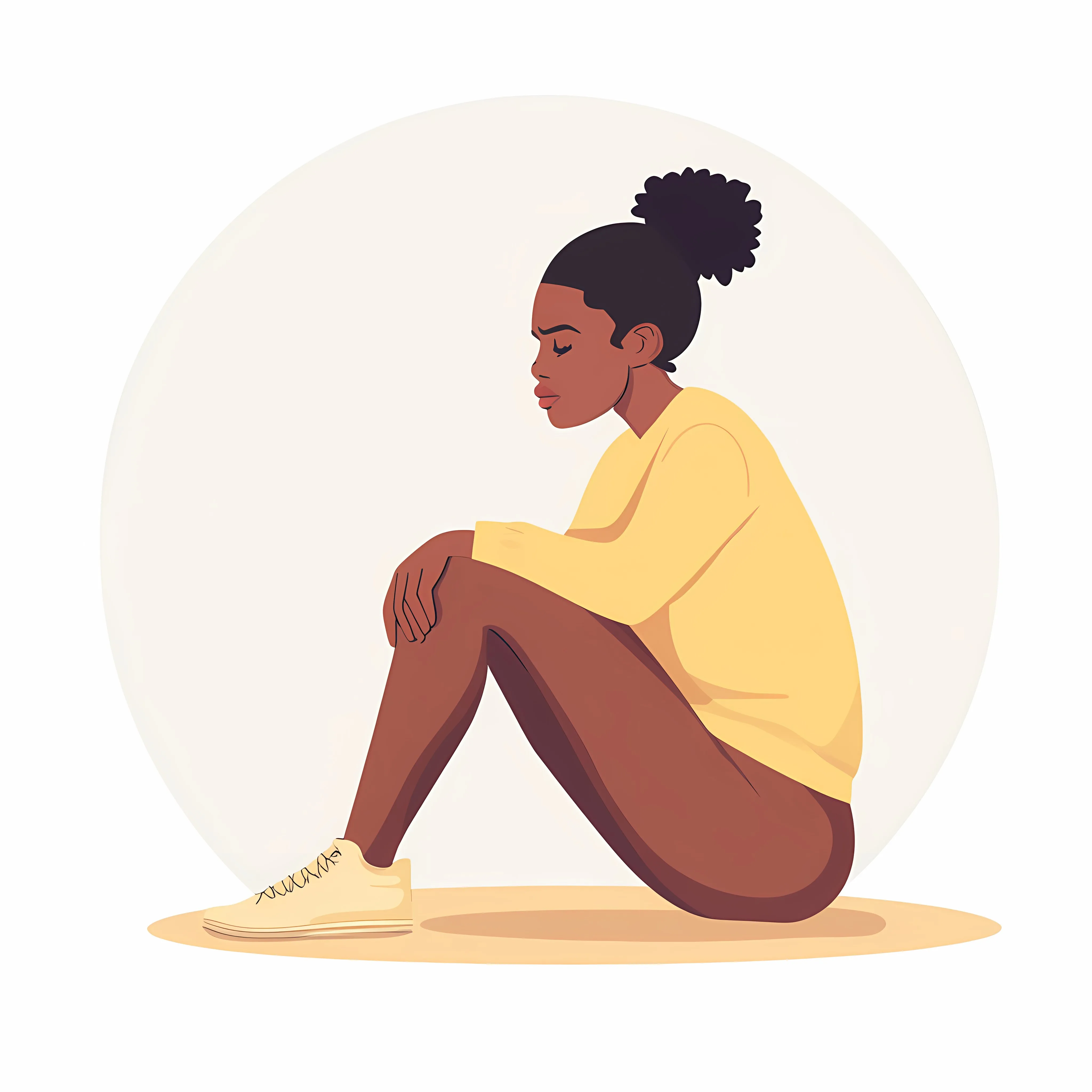 Black Girl Suffering Knee Pain on Ground — free download from Dotvec