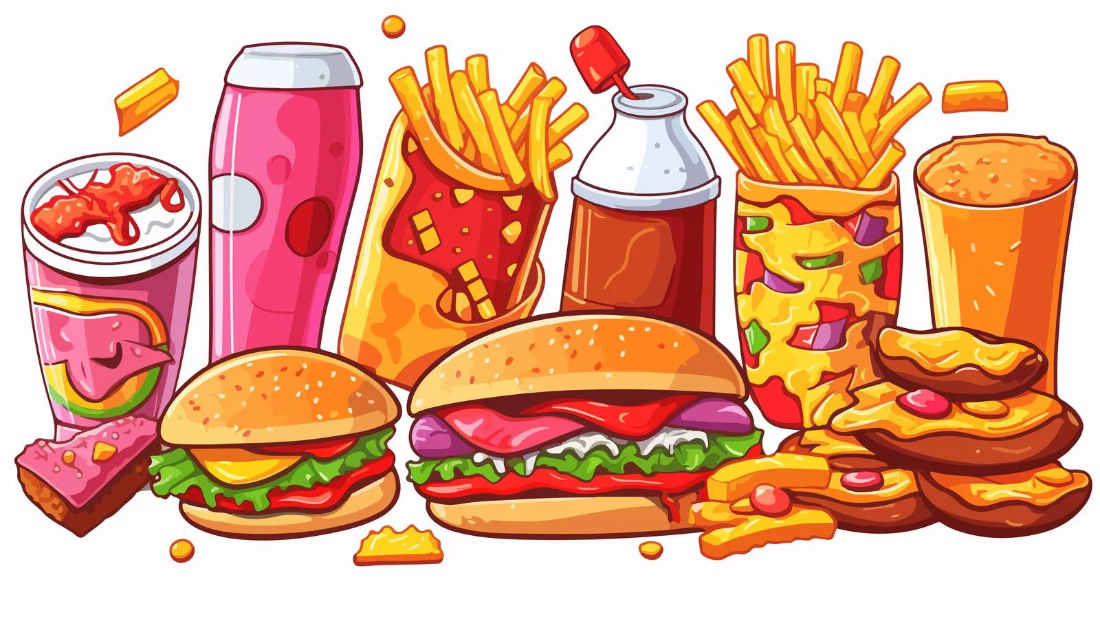 Indulgent Fast Food Selection: Burgers & Hot Dog — free download from Dotvec