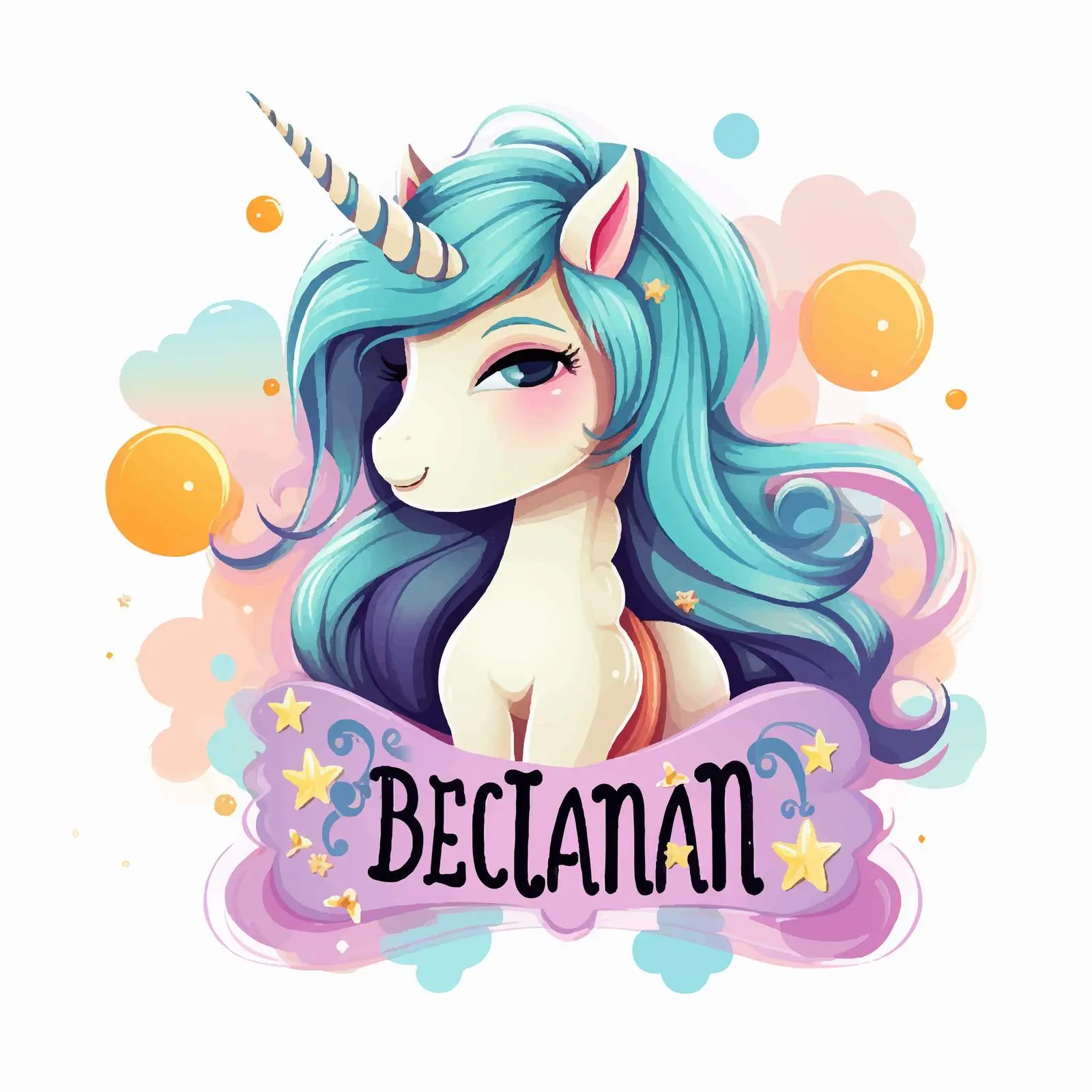 Dreamy Unicorn Cartoon Character Vector Art — free download from Dotvec