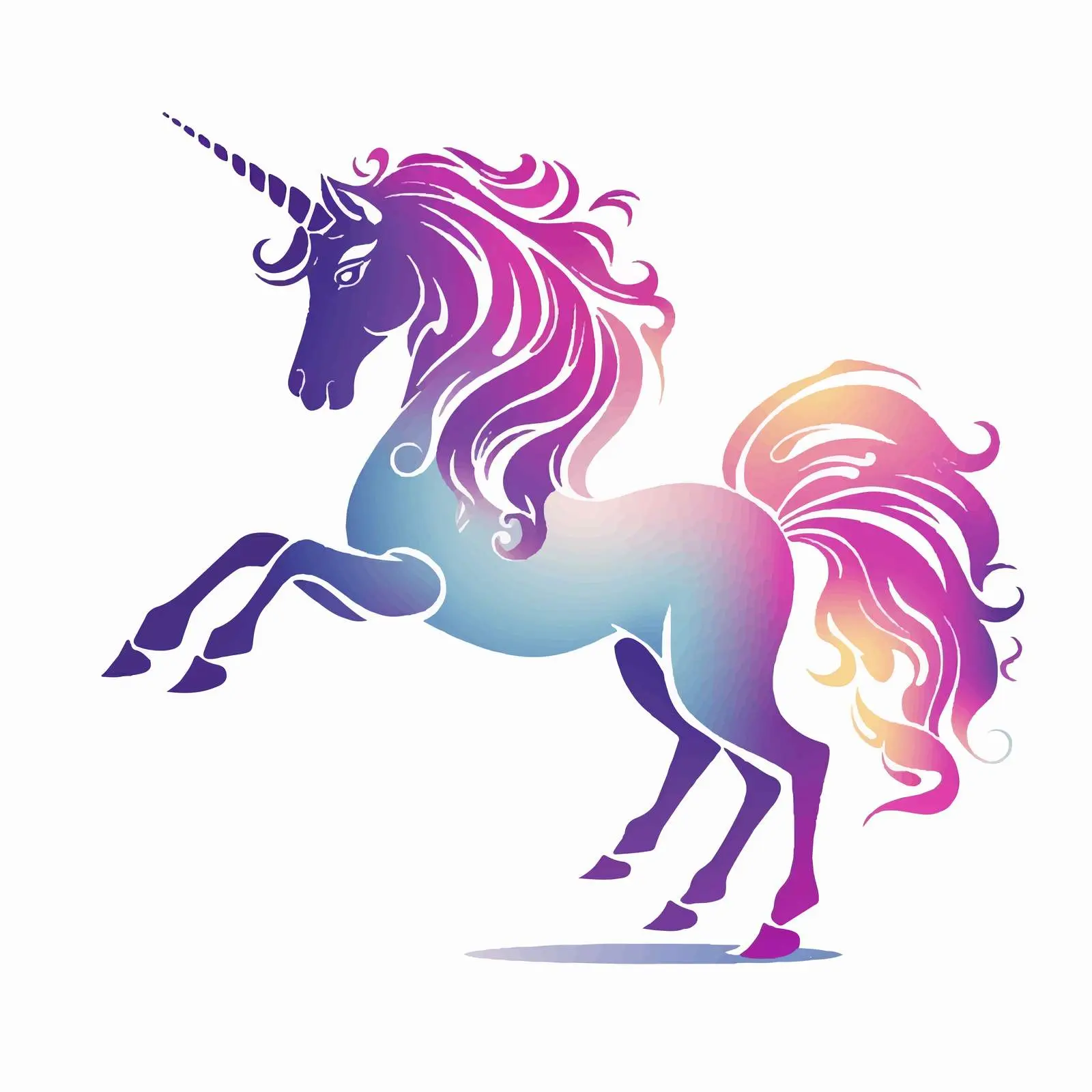 Cartoon Unicorn Silhouette Vector Illustration — free download from Dotvec