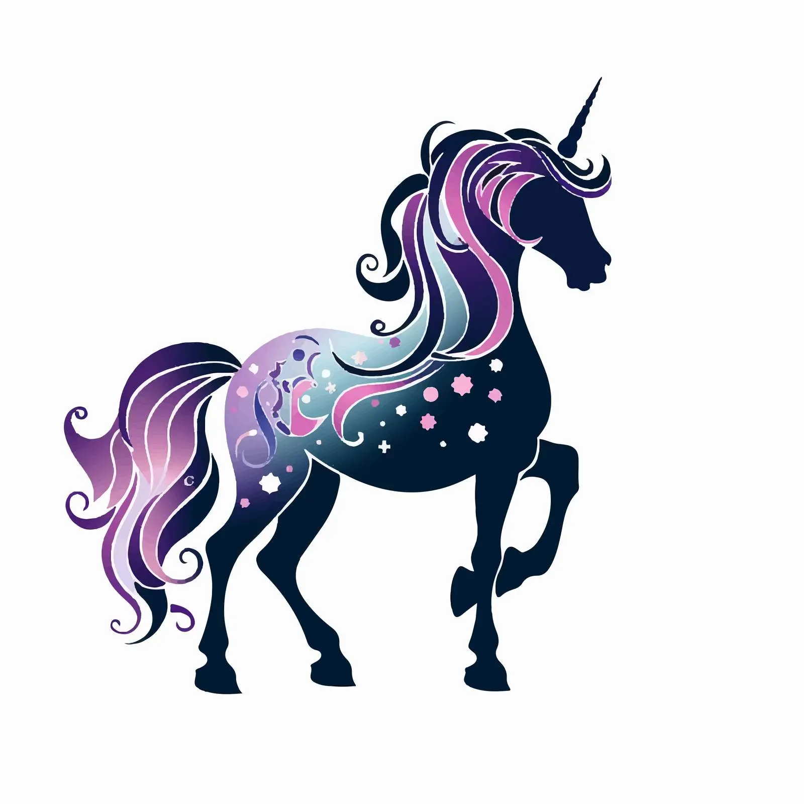 Unicorn Silhouette Cartoon Vector Illustration — free download from Dotvec
