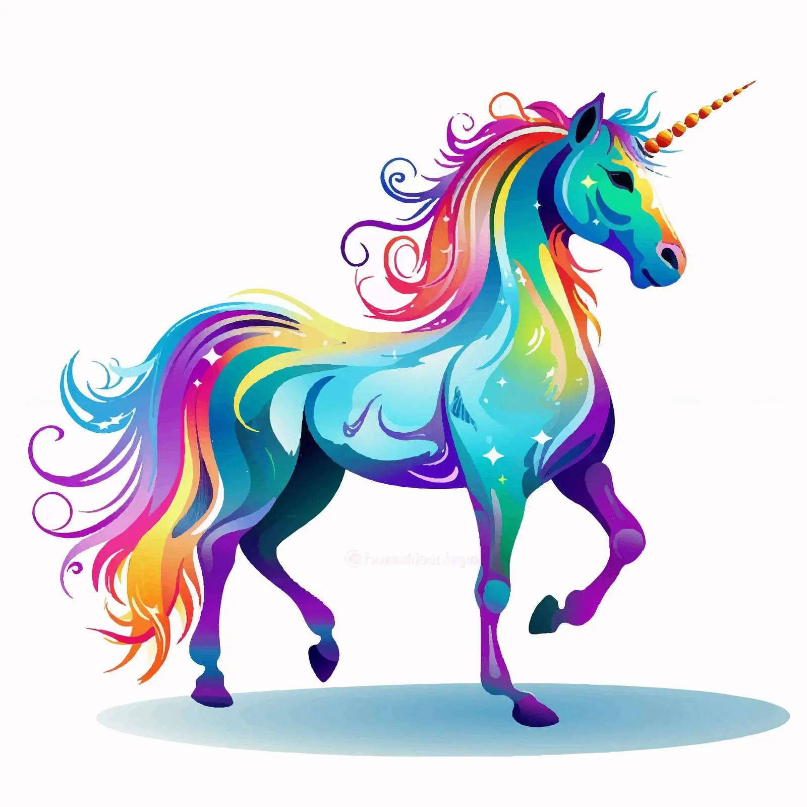 Unicorn Silhouette Cartoon Vector Illustration — free download from Dotvec