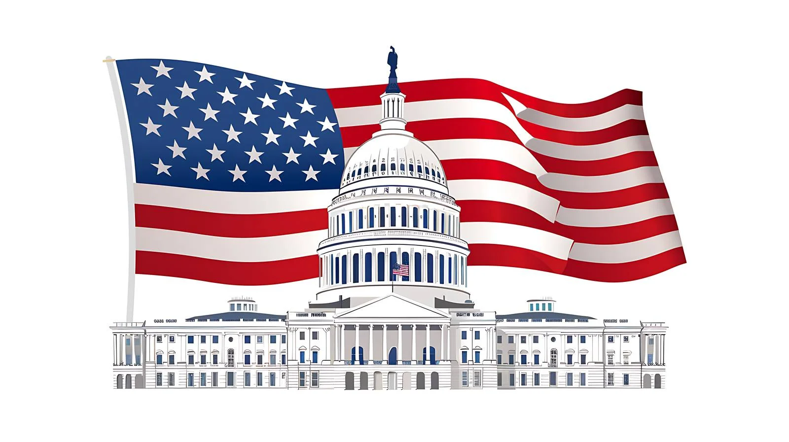 Iconic US Capitol Building with Flag — free download from Dotvec