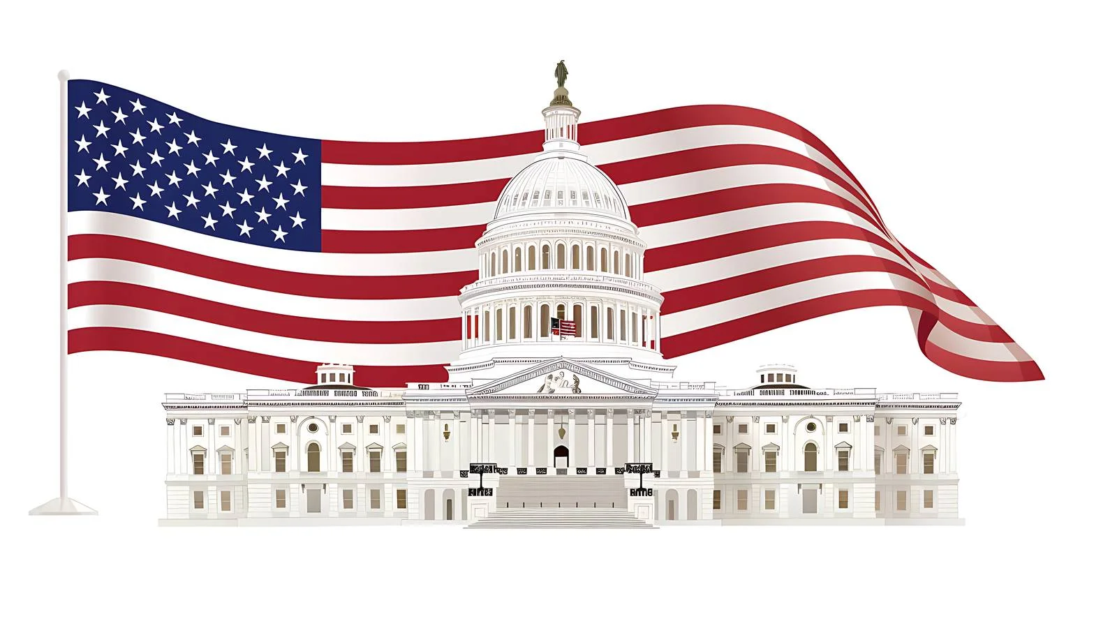 Iconic US Capitol Building with American Flag — free download from Dotvec