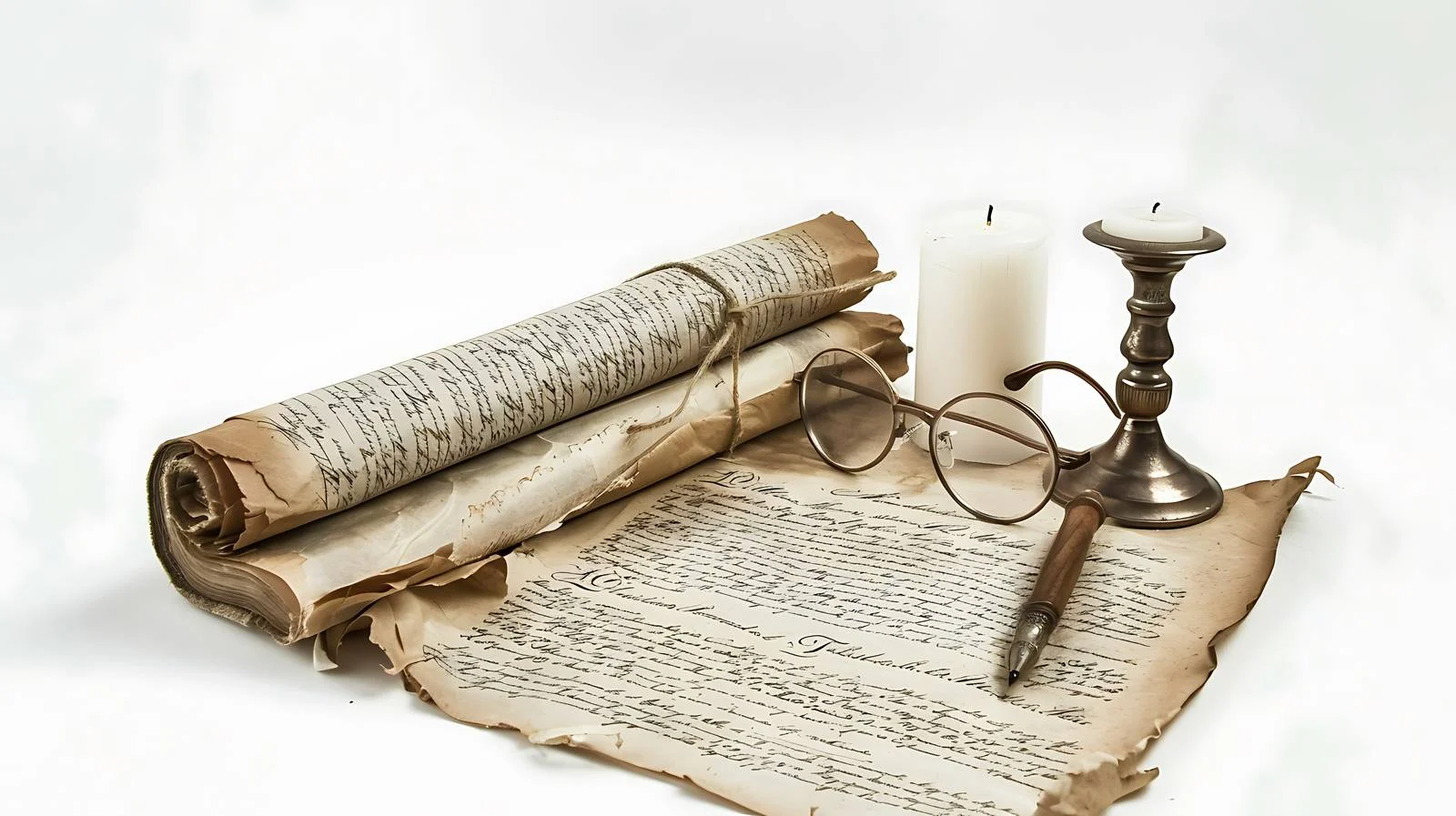 Historical Constitution Signing with Quill and Glasses — free download from Dotvec