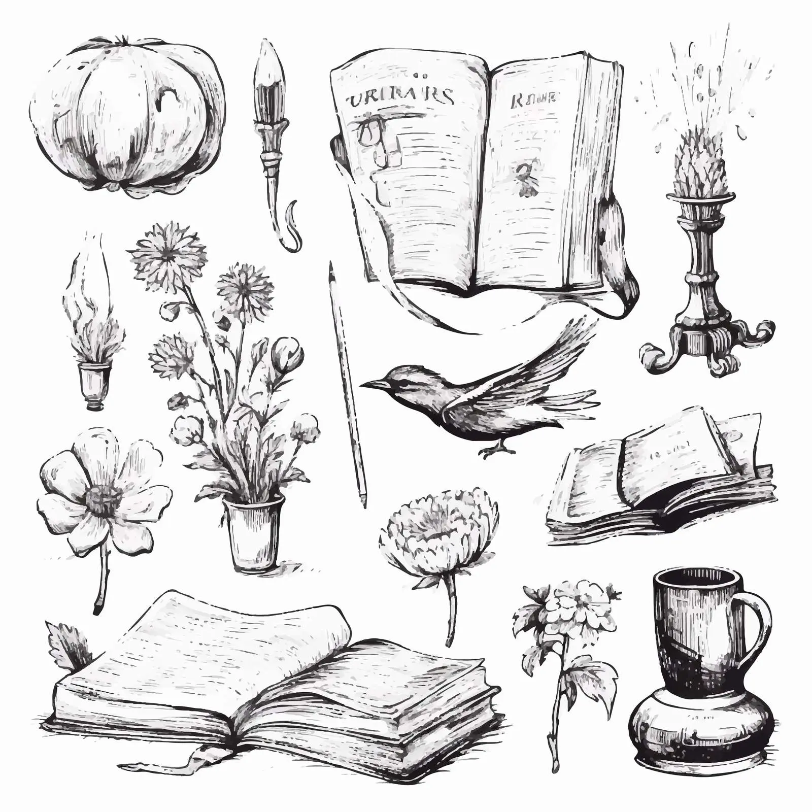 Hand Drawn Sketch Elements for Flyers and Posts — free download from Dotvec