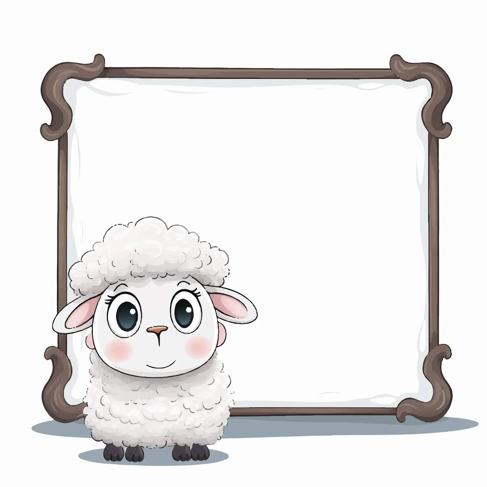 Cute Cartoon Sheep Border Template — free download from Dotvec