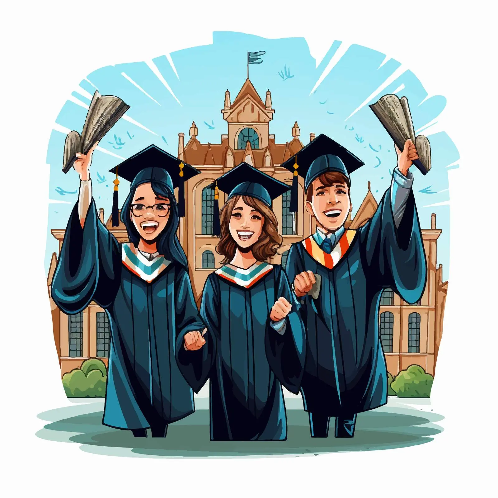 Graduation Graphic Design Vector Illustration — free download from Dotvec