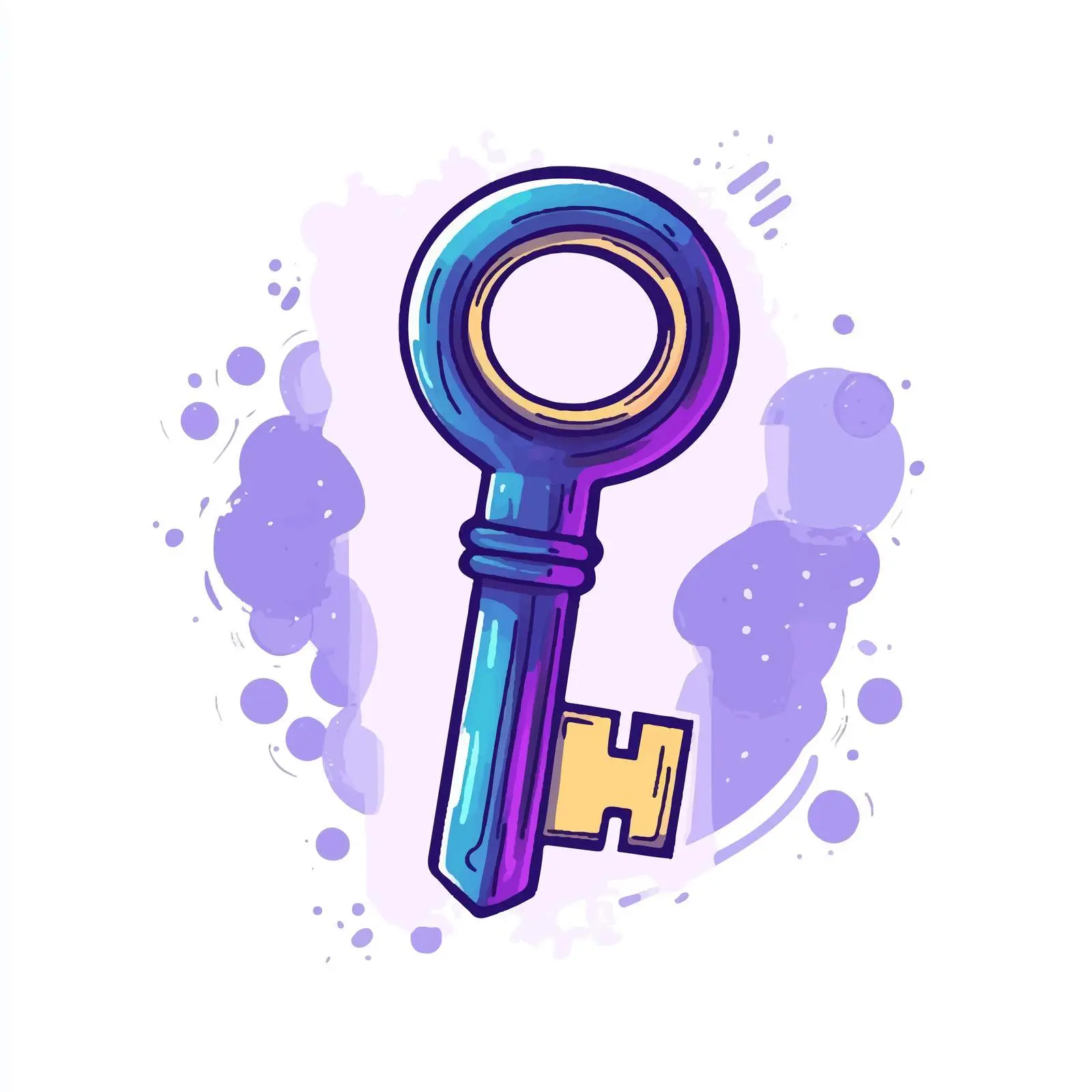 Cartoon Unlock Key Vector Illustration — free download from Dotvec