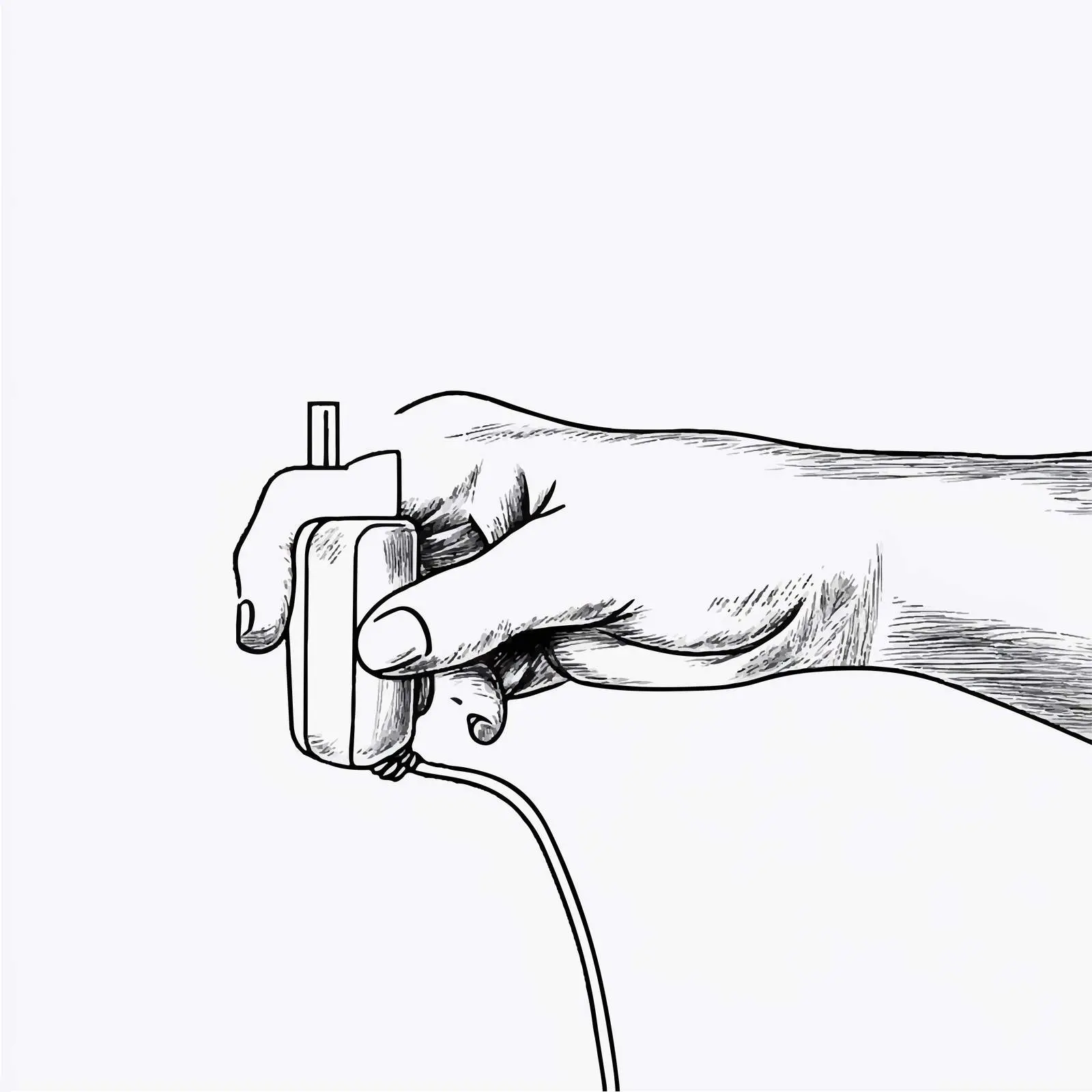 Hand Unplugging Cartoon Vector Illustration — free download from Dotvec