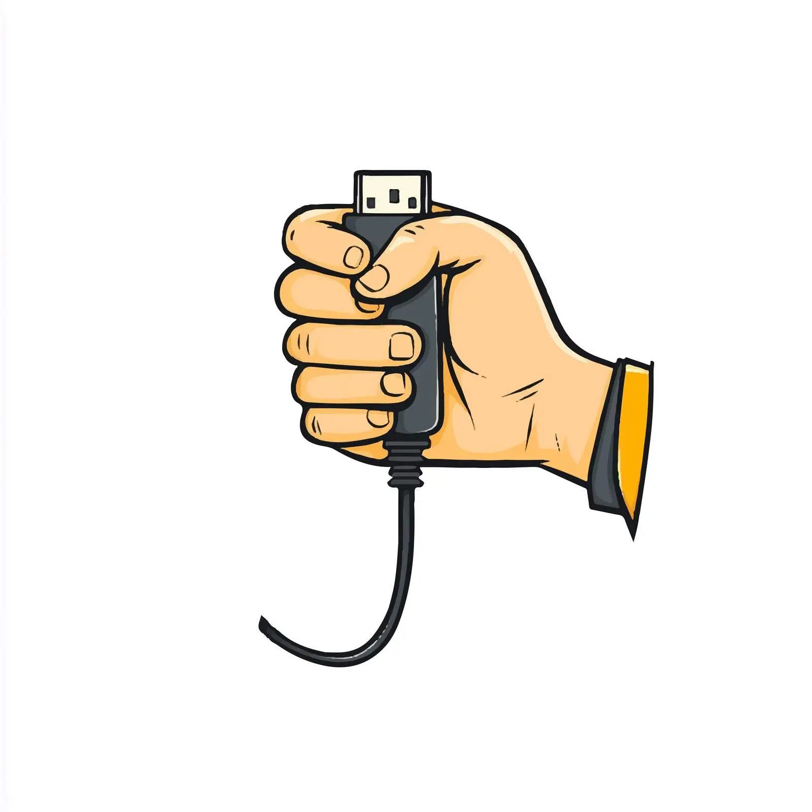 Hand-Drawn Cartoon Vector of Unplugging — free download from Dotvec