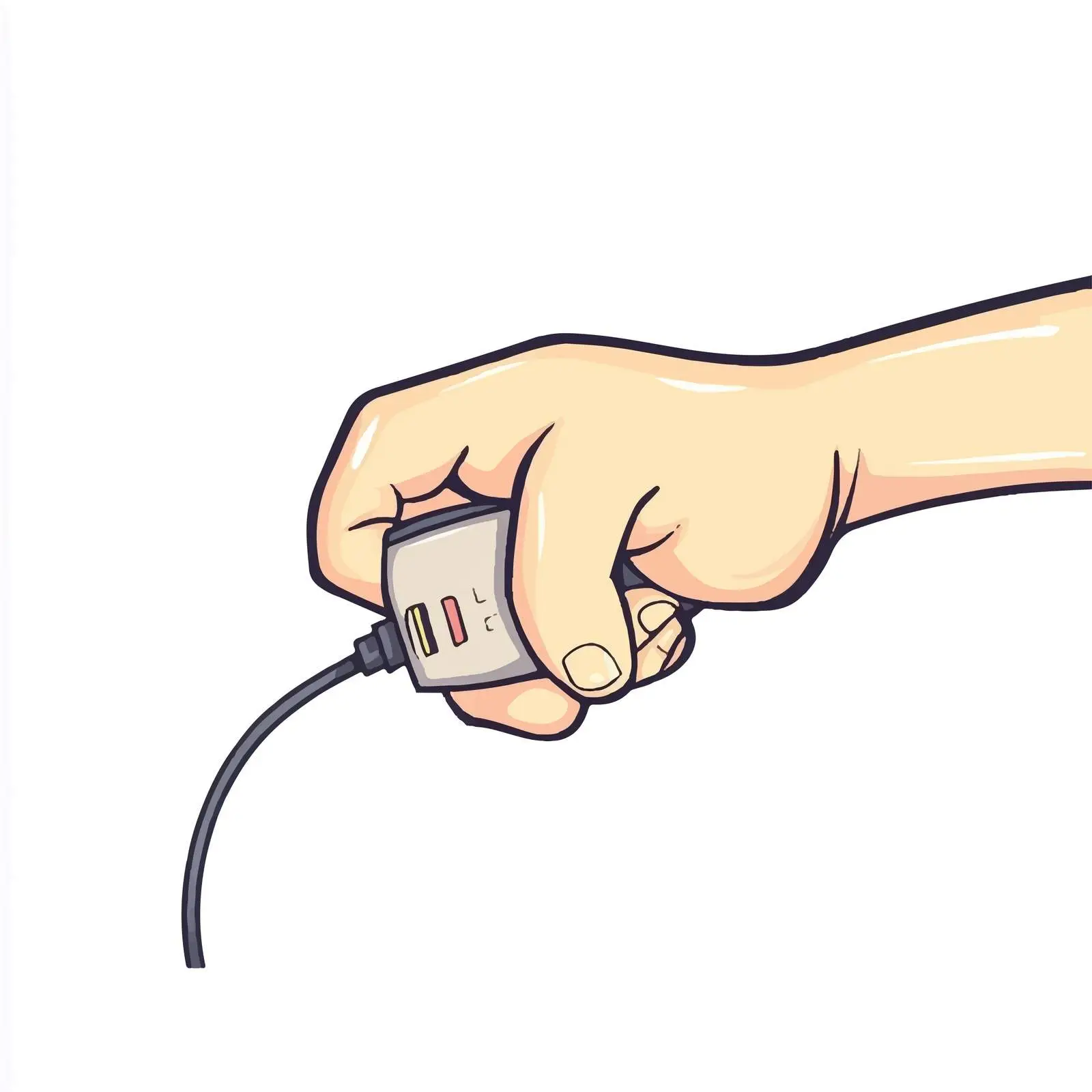 Hand Cartoon Vector Illustration of Unplugging — free download from Dotvec