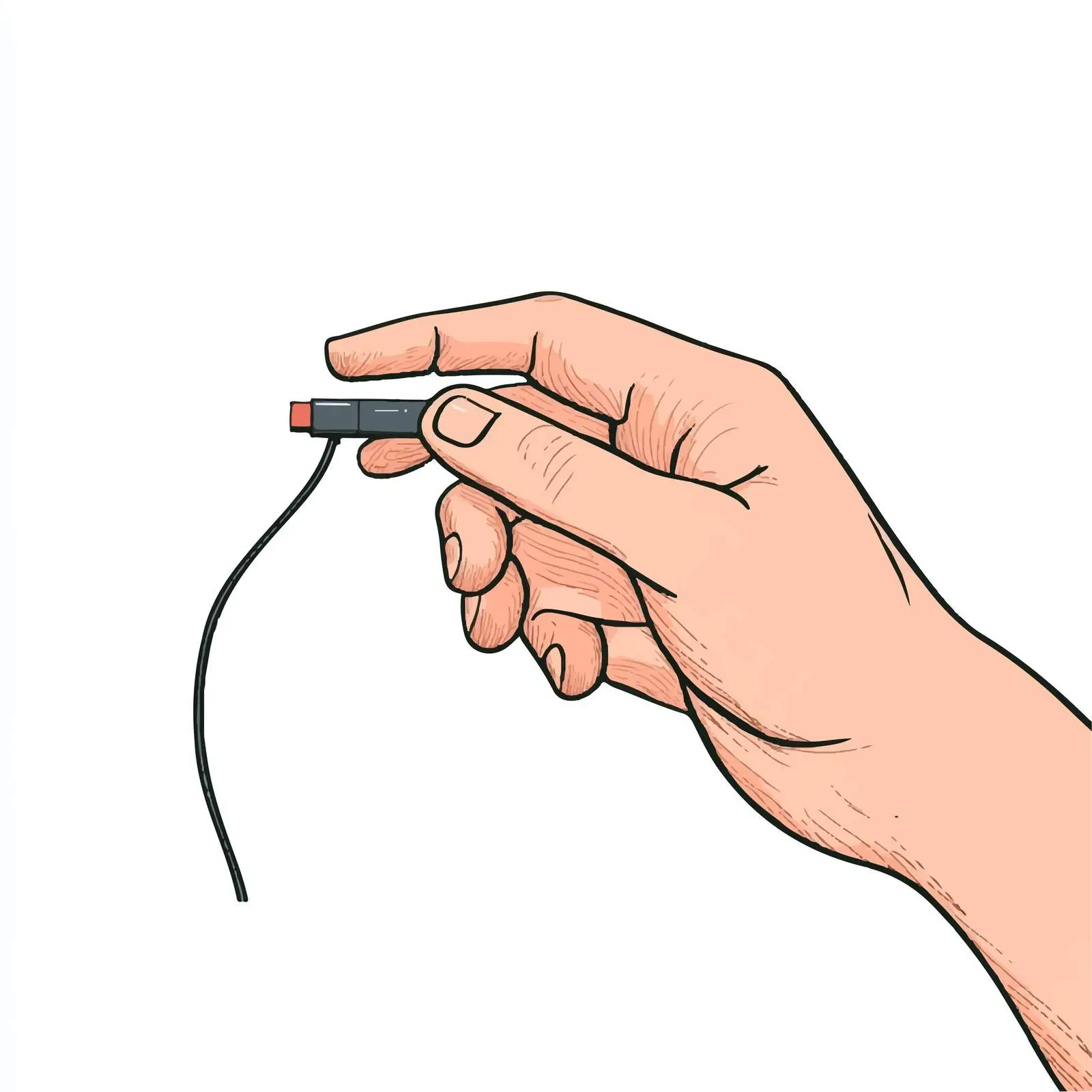 Hand Unplugging Vector Cartoon Illustration — free download from Dotvec