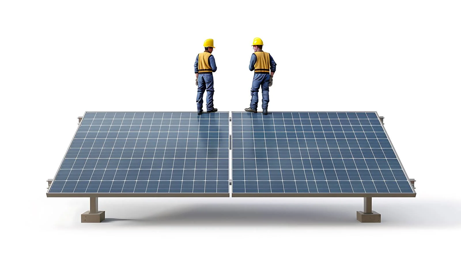 Solar Panel Inspectors Checking Installation Site — free download from Dotvec