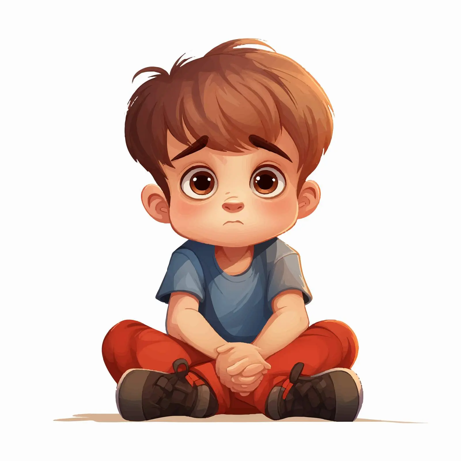 Upset Child Sitting with Crossed Arms Vector – free crossed image from Dotvec