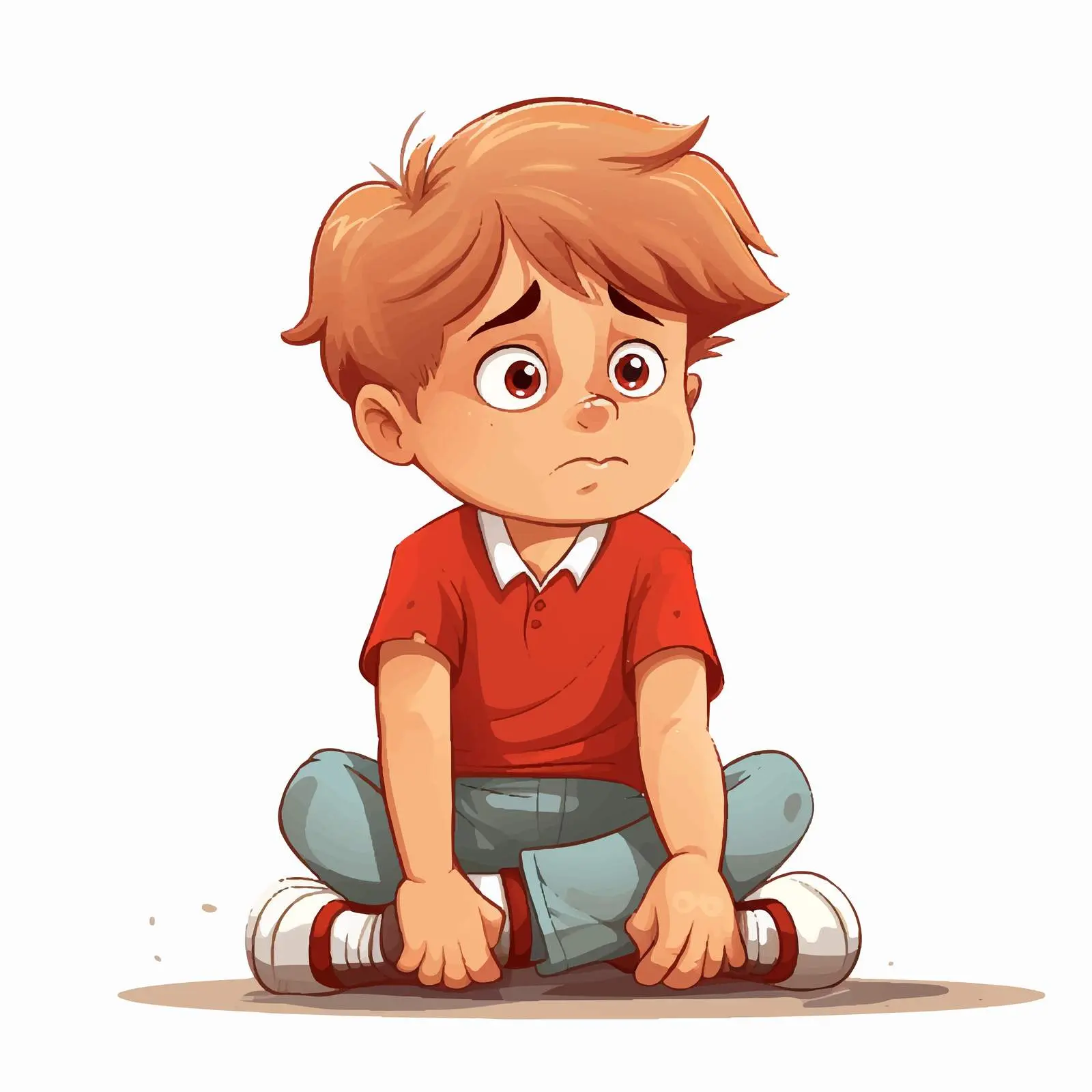 Upset Child with Crossed Arms Vector Illustration — free download from Dotvec