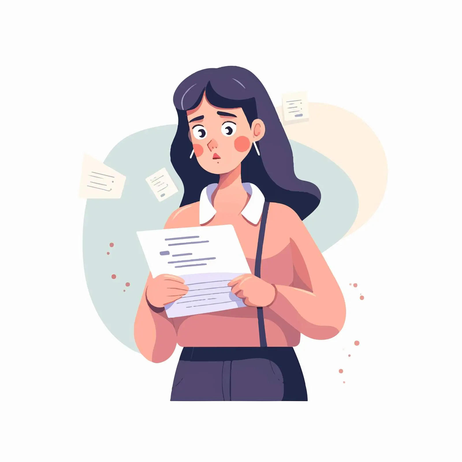 Upset Person Holding Expensive Receipt Vector – free voice image from Dotvec