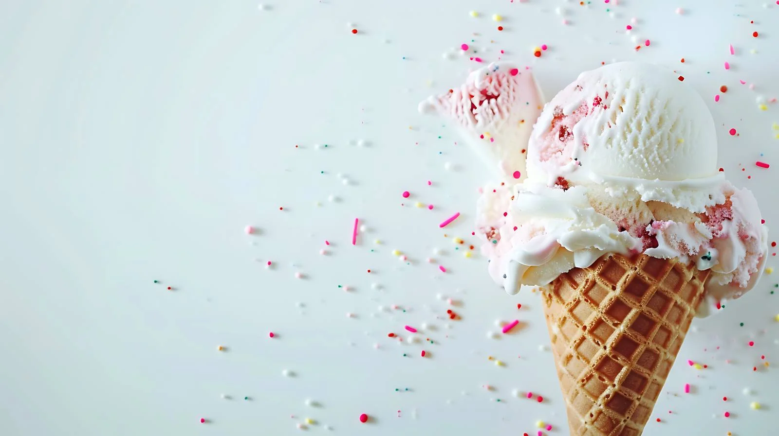 Inverted Ice Cream Cone on Bright Background — free download from Dotvec