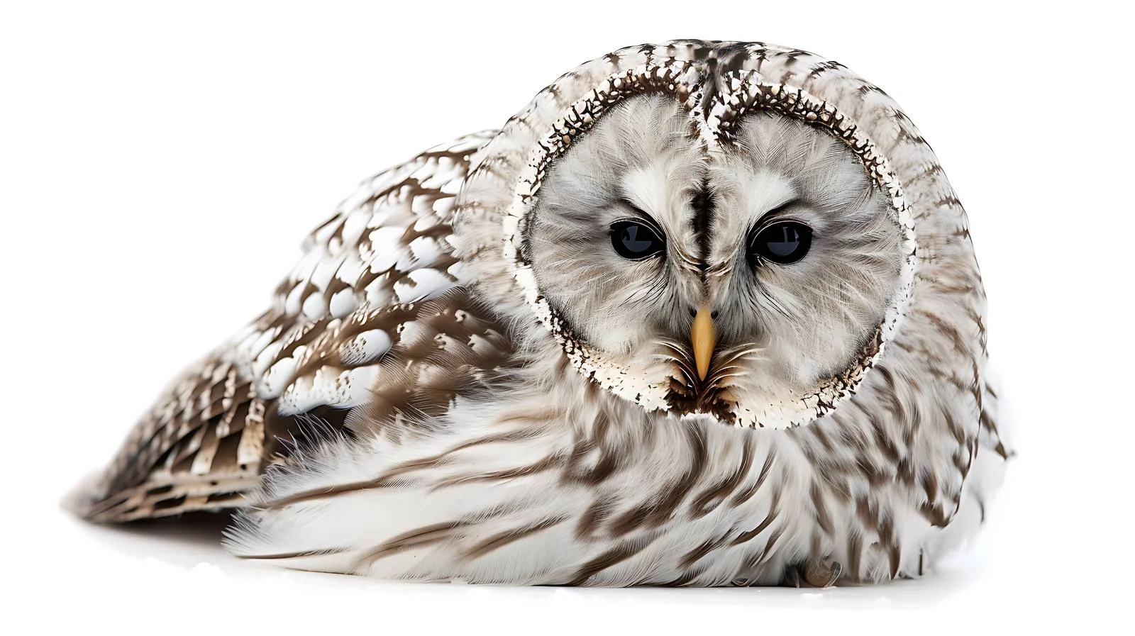 Elegant Ural Owl Close-Up on White — free download from Dotvec