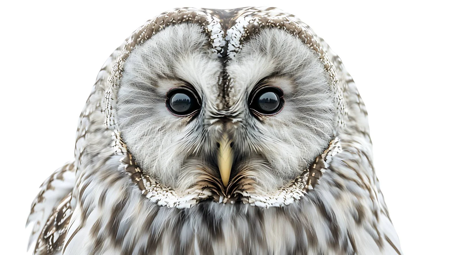 Detailed Ural Owl Close-Up on White — free download from Dotvec