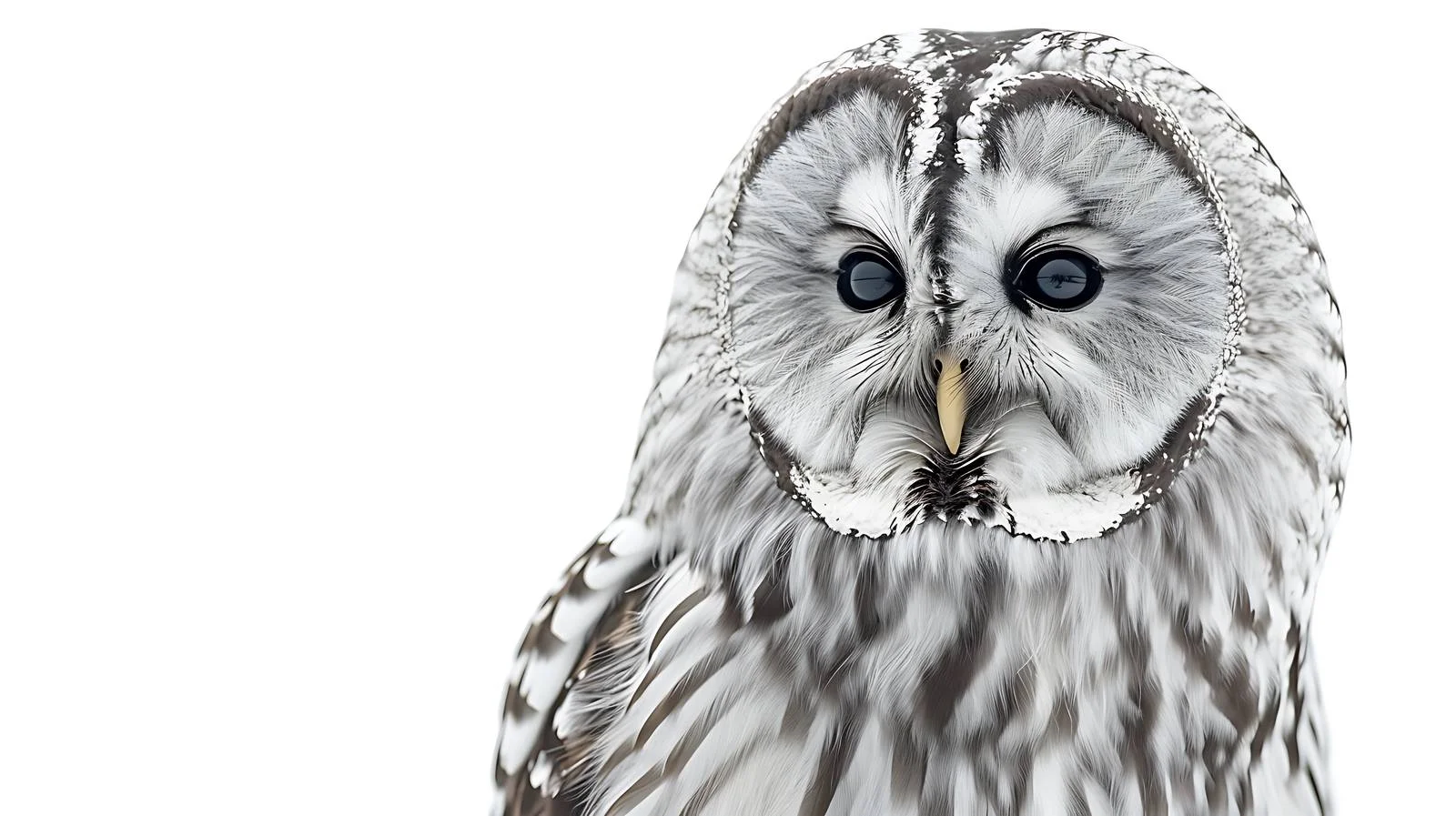 Detailed Ural Owl close-up on white — free download from Dotvec
