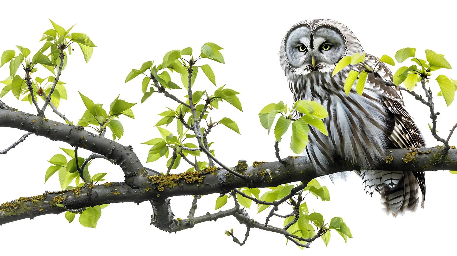 Ural Owl in Spring Woods Isolated — free download from Dotvec