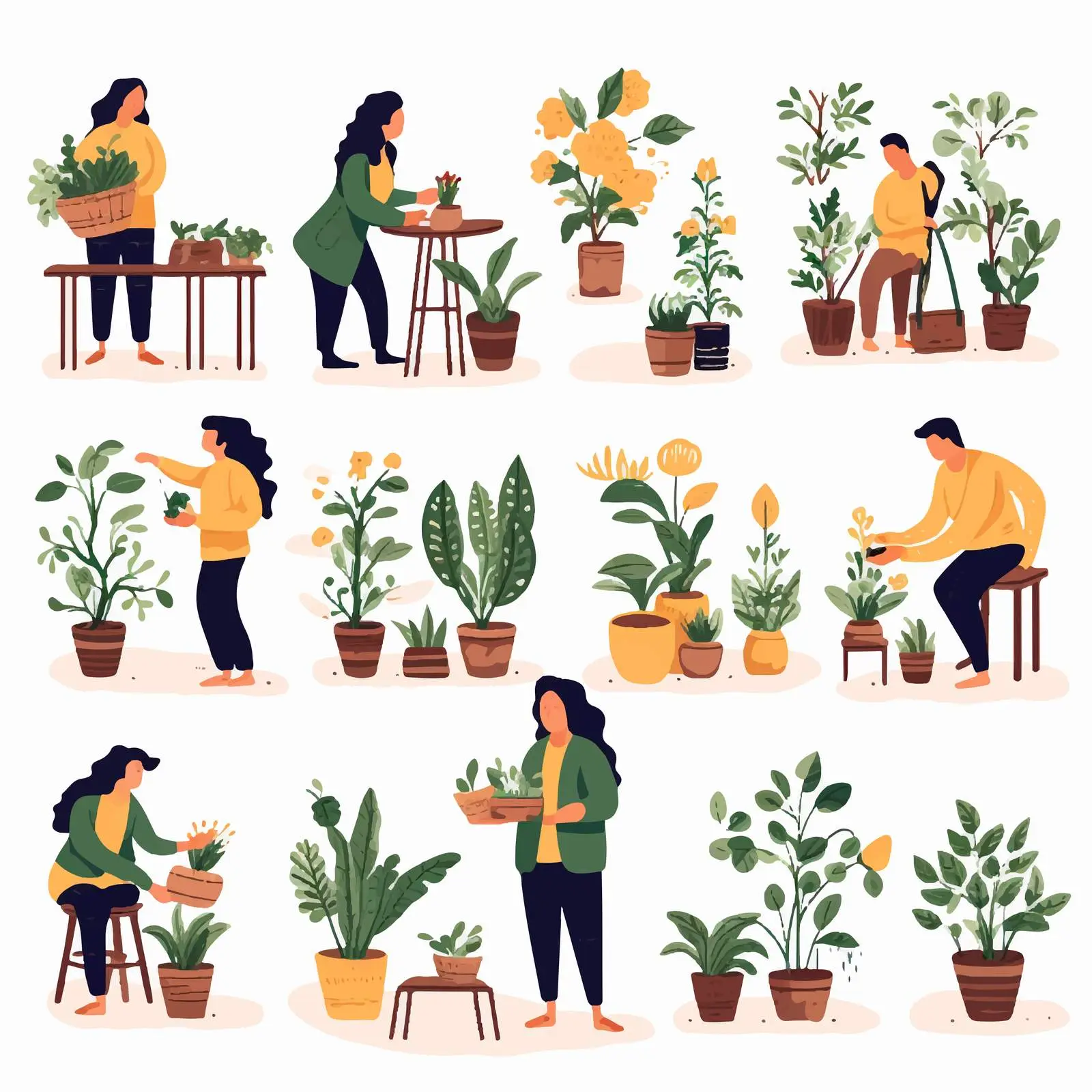 Urban Gardening Collection in City Environments — free download from Dotvec