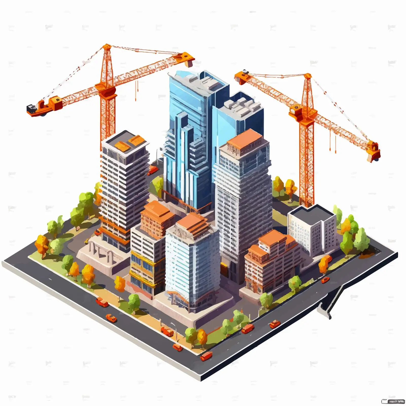 Urban Landscape with Buildings and Skyscrapers — free download from Dotvec