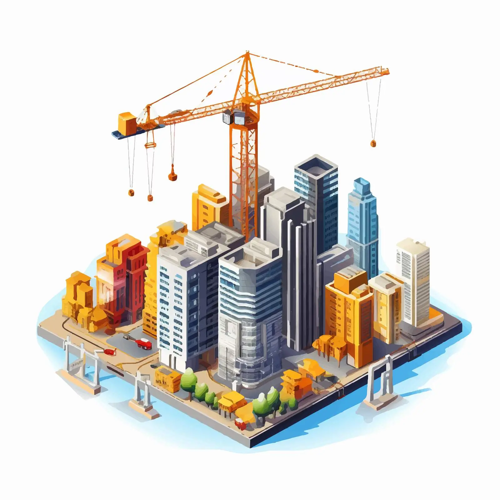 Urban Landscape with Buildings and Skyscrapers — free download from Dotvec