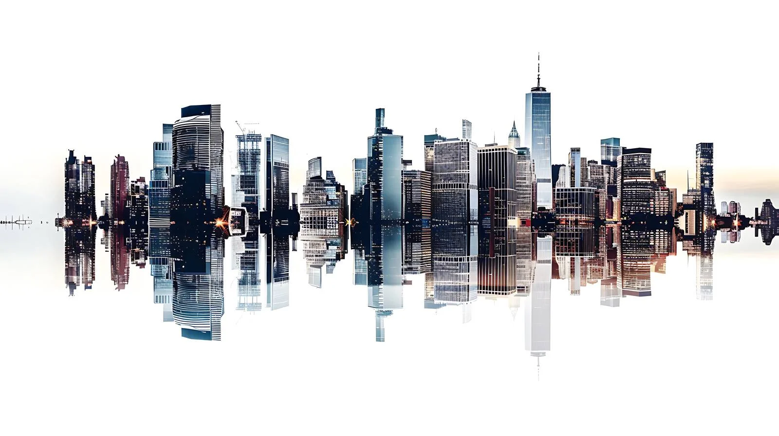 City Reflection on White Background — free download from Dotvec