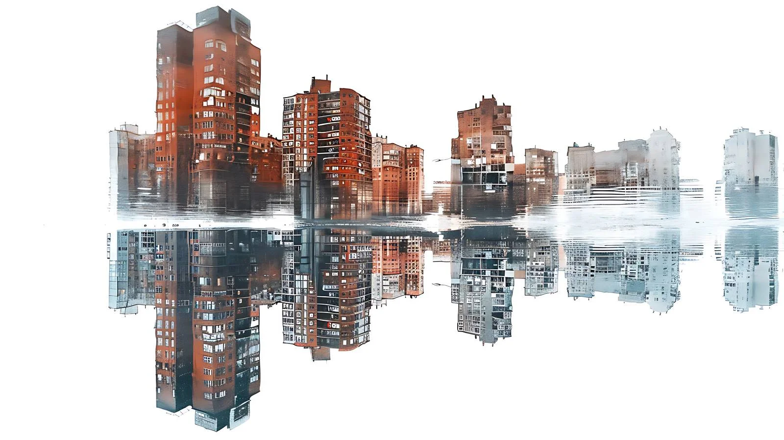 Urban Architecture Reflecting on White Surface — free download from Dotvec