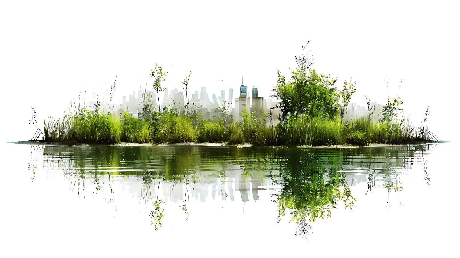 Urban Wetland Environment White Background — free download from Dotvec